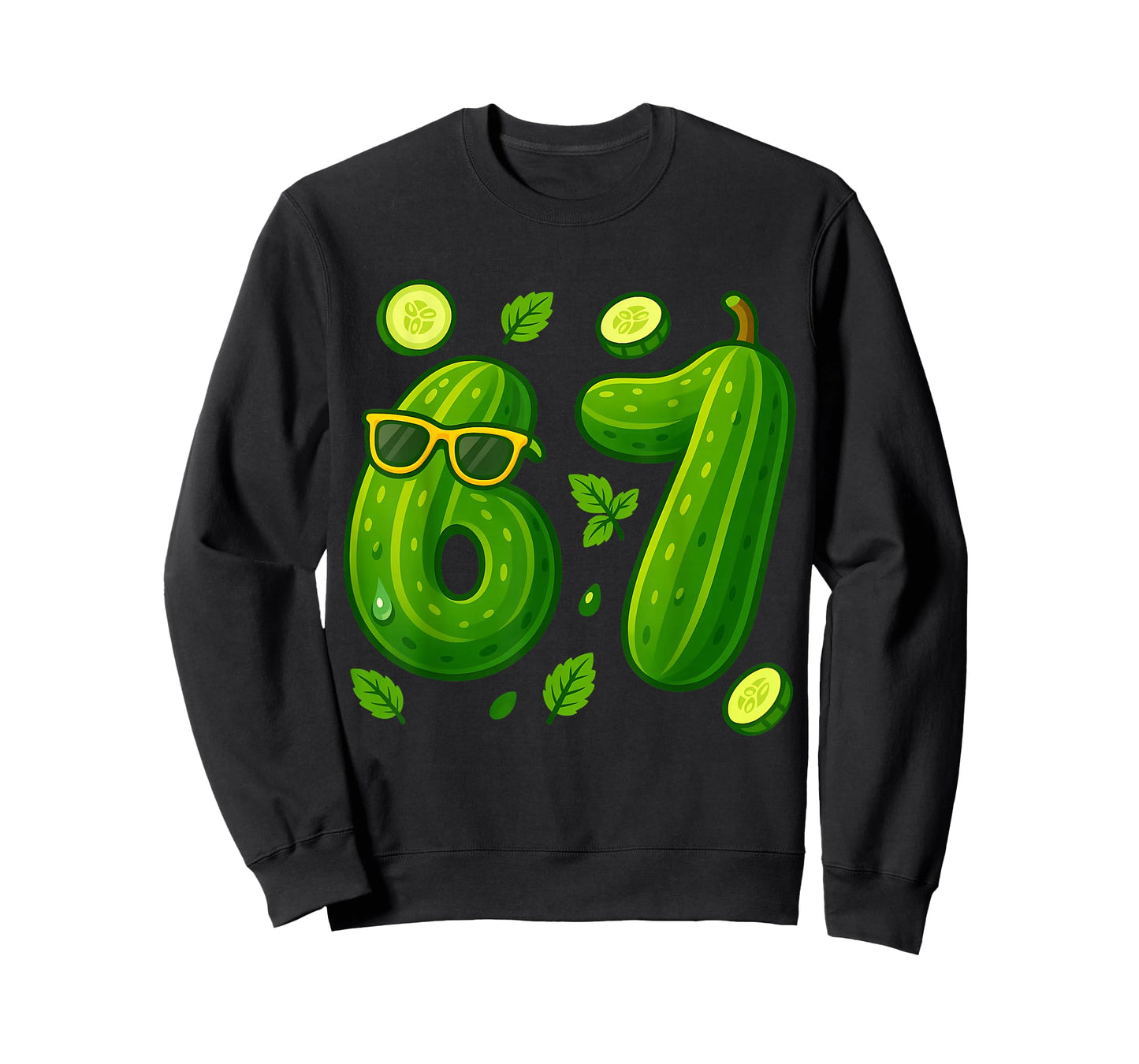 67 Meme Pickle Funny Six Seven Cucumber 6 7 Gen Alpha Slang T-Shirt
