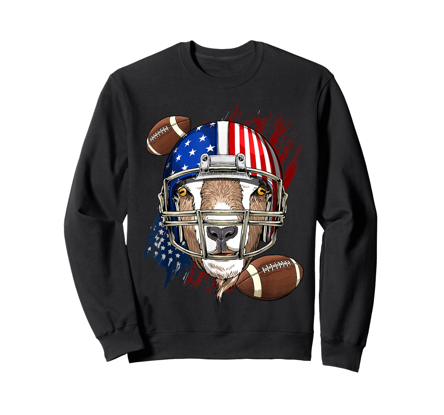 Goat American Football Goat Lovers USA Flag T-Shirt