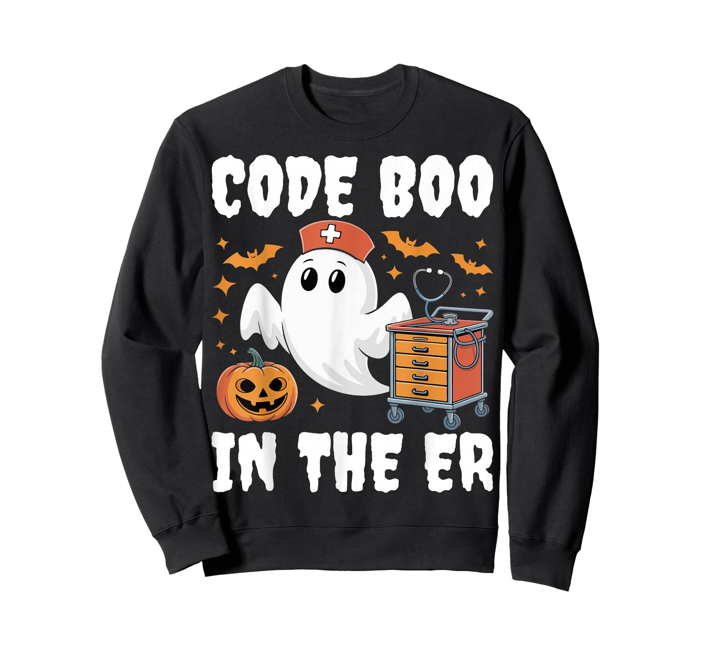 Code Boo In The ER Emergency Room Nurse Spooky Halloween T-Shirt