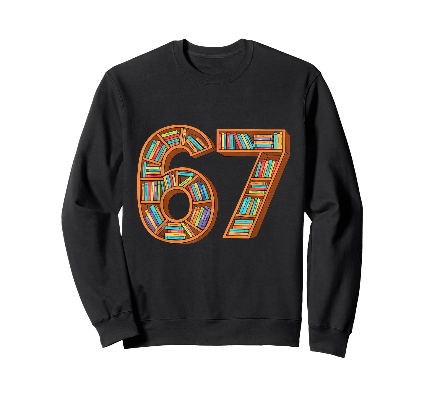 Funny Reading 67 Six Seven Meme Teacher Book Lover Bookshelf T-Shirt