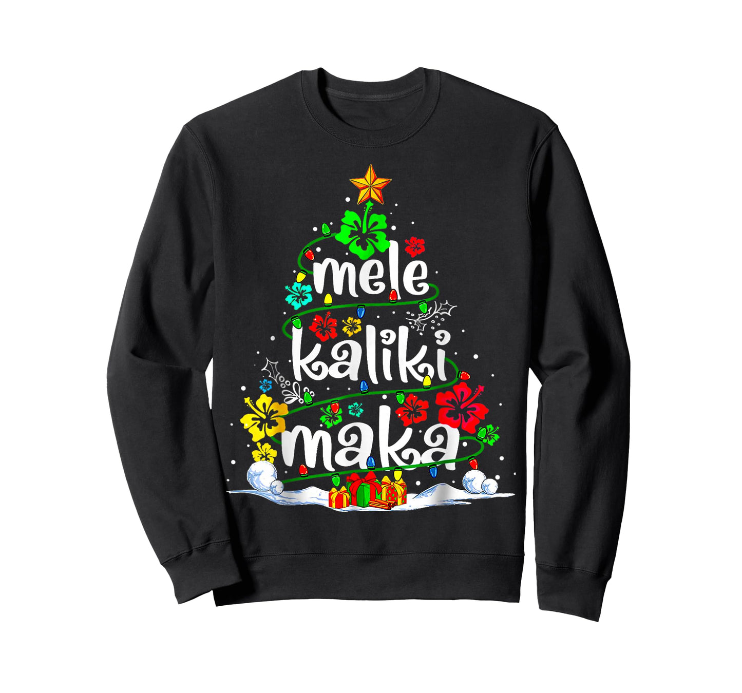 Mele Kalikimaka Tropical Christmas Hawaiian Santa Xmas Tree T-Shirt