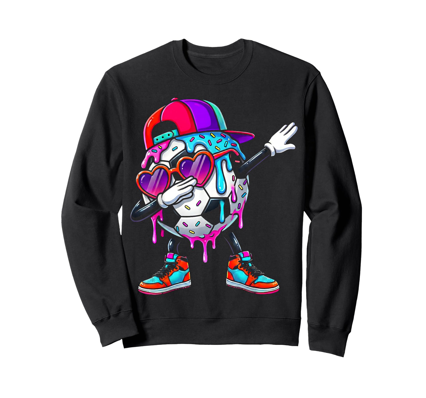 Soccer Ice Cream Drip Dabbing Sprinkles Sports Boys Girls T-Shirt