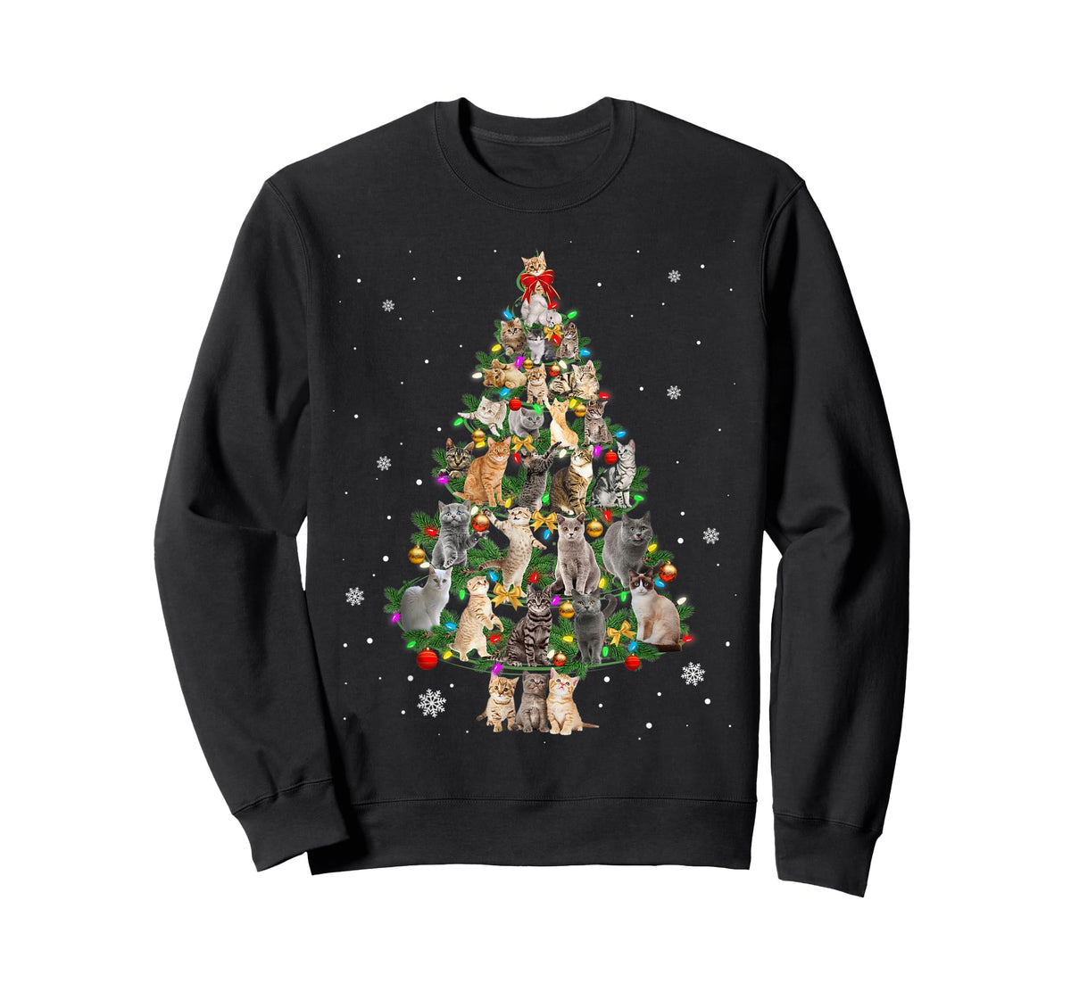 Cat Christmas Funny Meowy Cat Christmas Tree Kitten T-Shirt for Men Women Kids