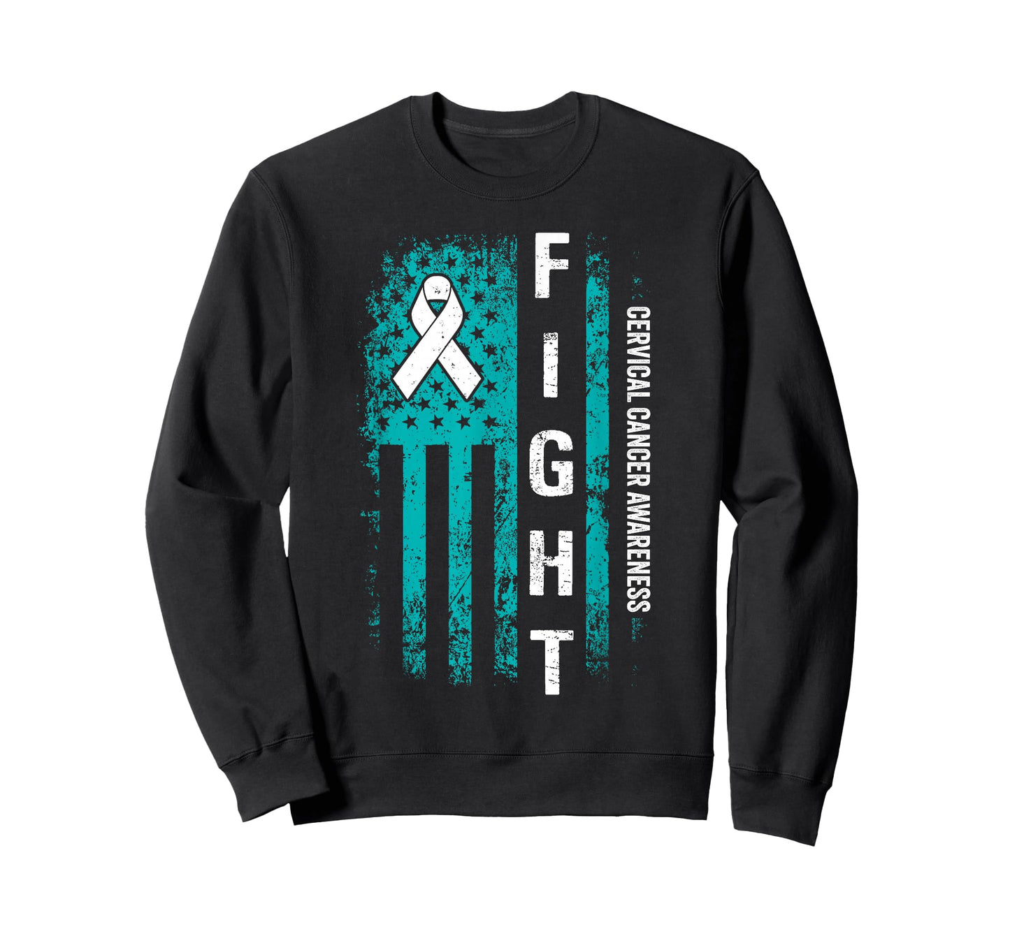 Fight Cervical American Flag Cervical Cancer Awareness T-Shirt