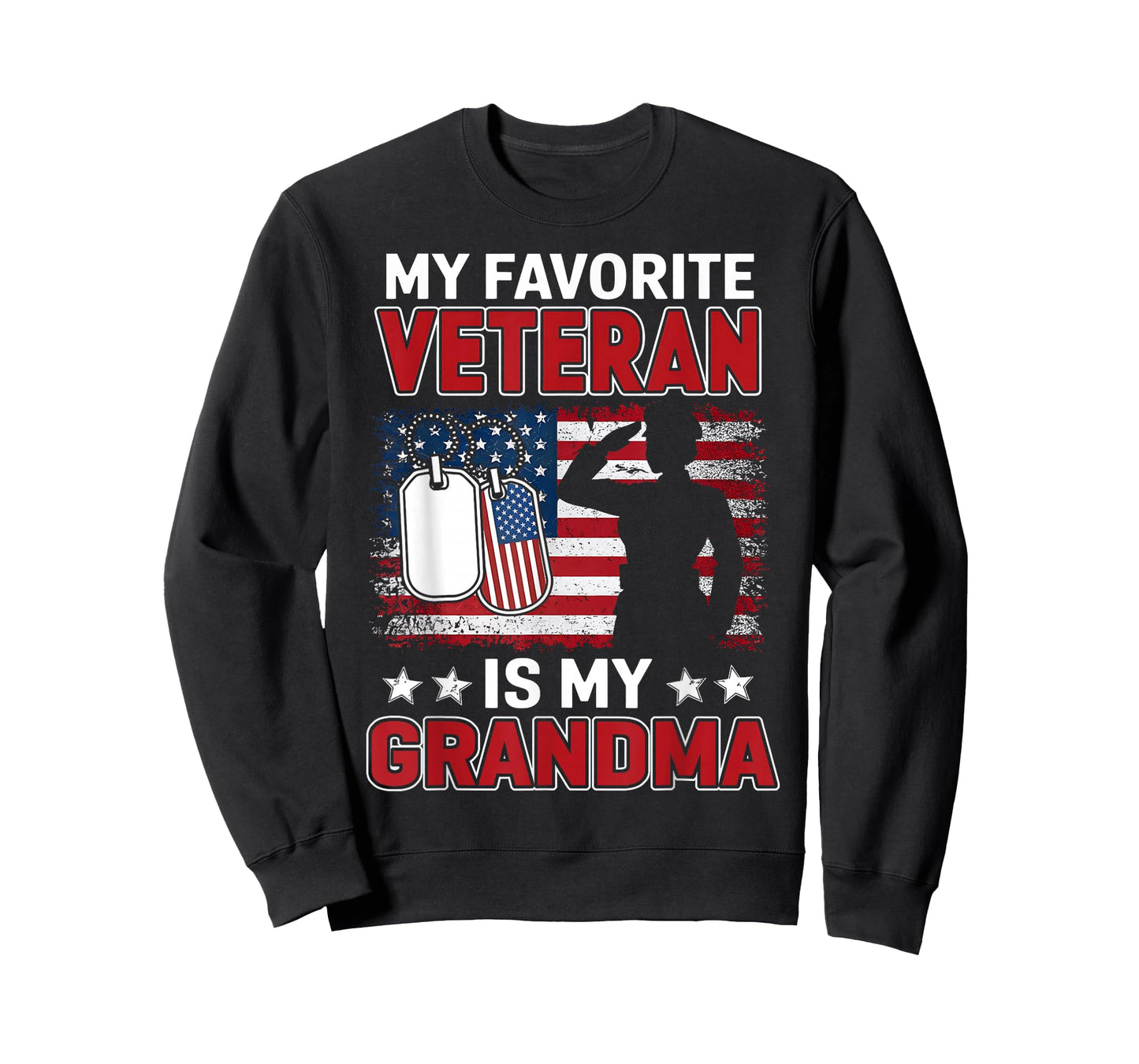 My Favorite Veteran Is My Grandma Usa Flag Veterans Day T-Shirt