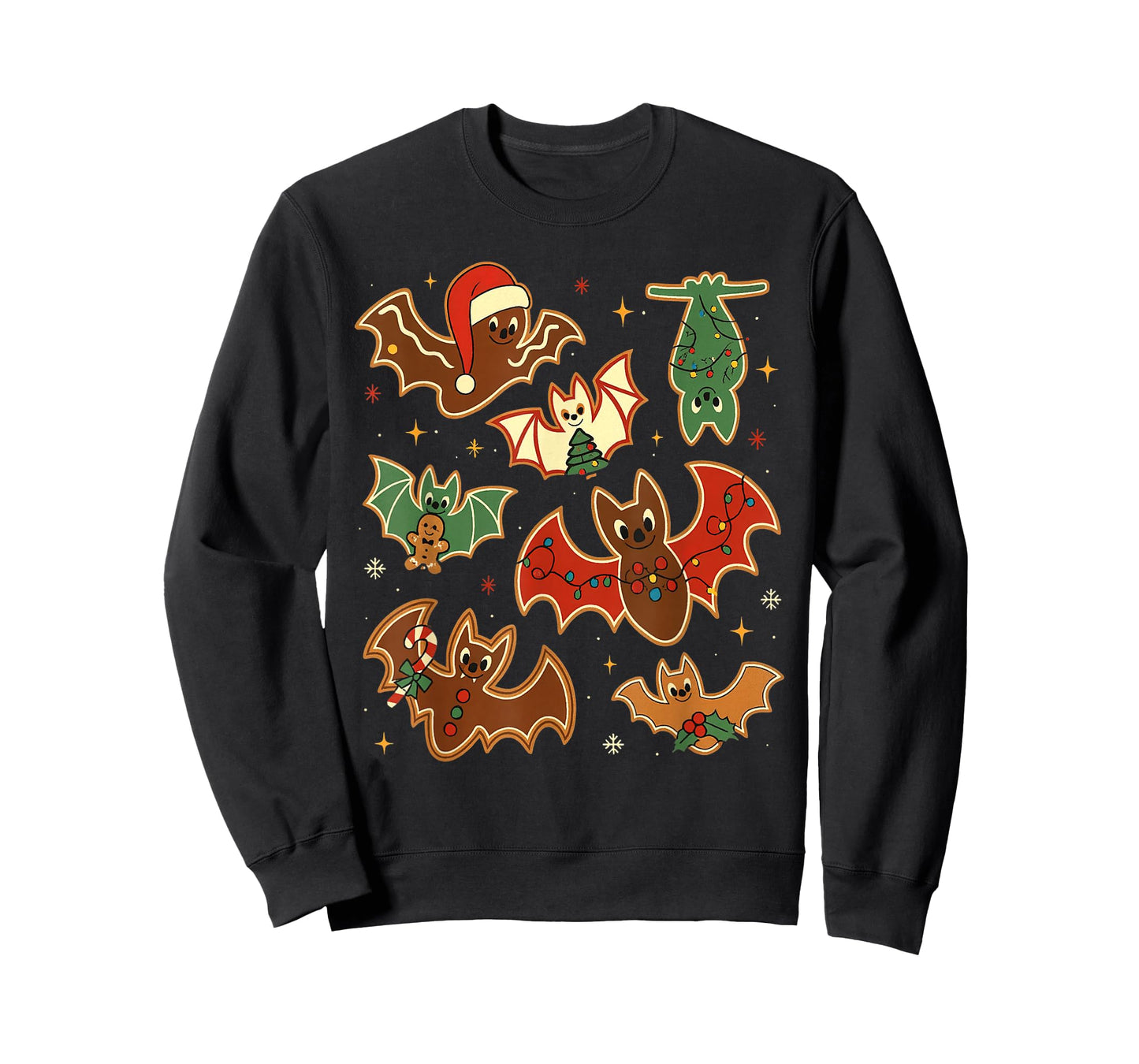 Cute Gingerbread Bats Spooky Christmas Cookie Merry Batmas T-Shirt