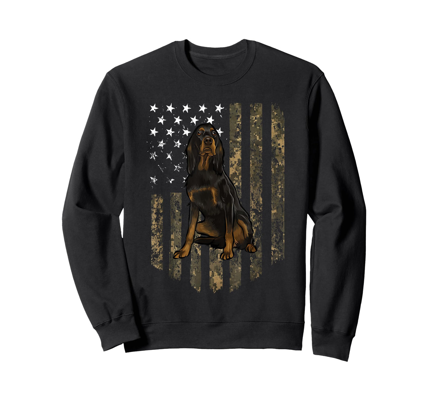 Camo American Flag Gordon Setter 4th Of July USA T-Shirt