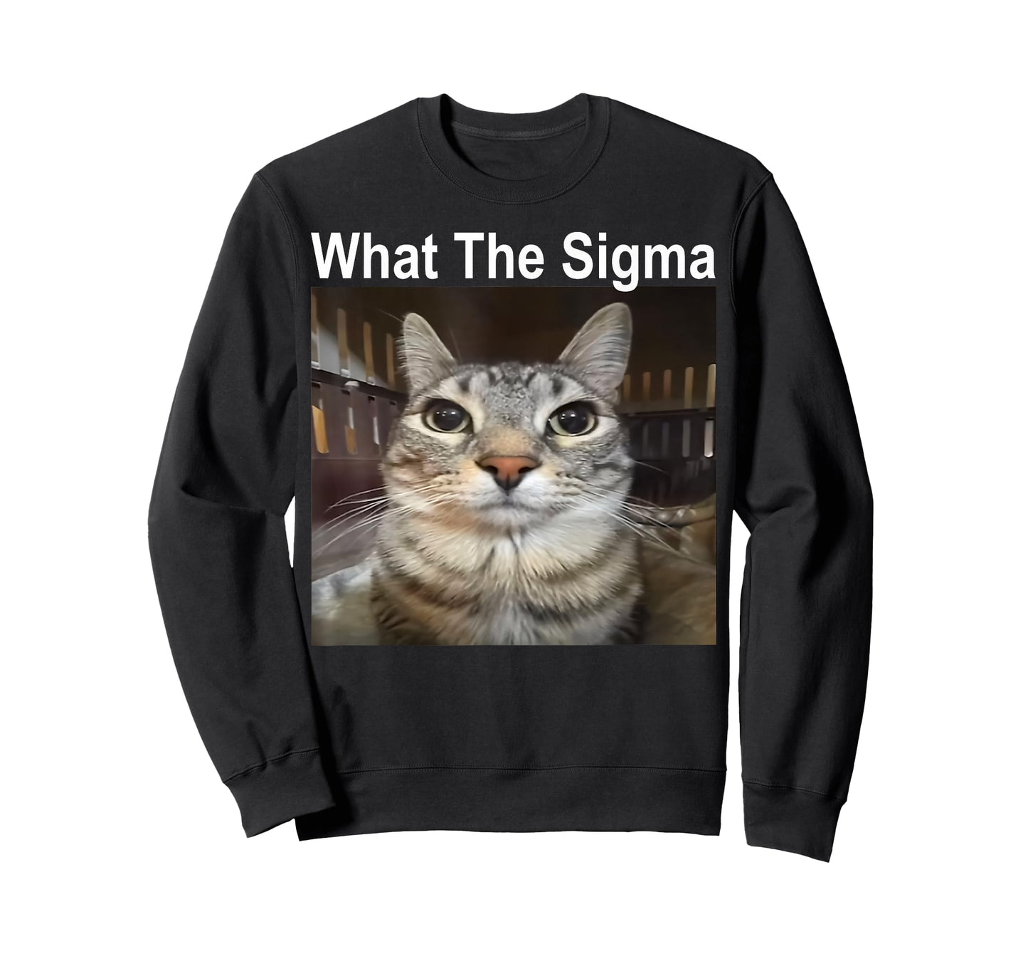 Funny Meme Cat What The Sigma Cute Cat Meme Quote T-Shirt for Men Women Kids