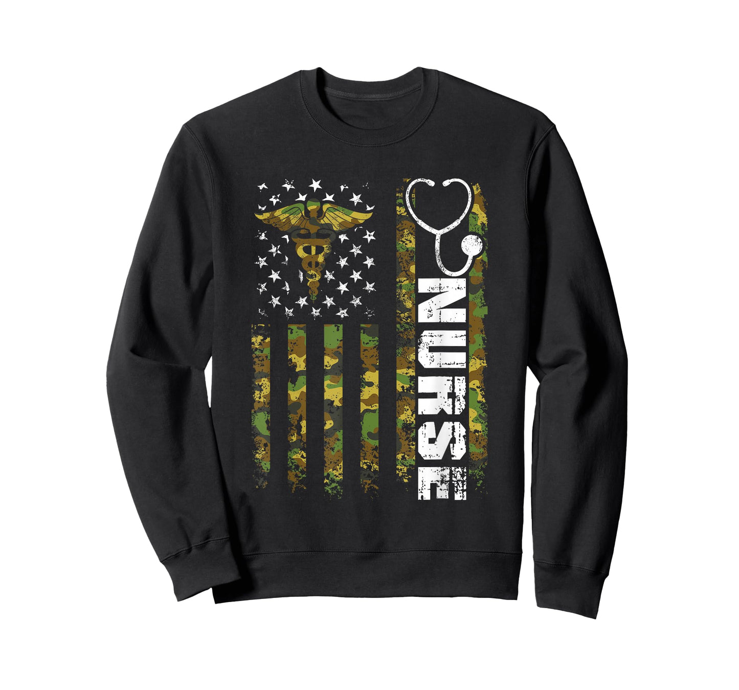 American Flag Camouflage Nurse Patriotic 4th Of July T-Shirt