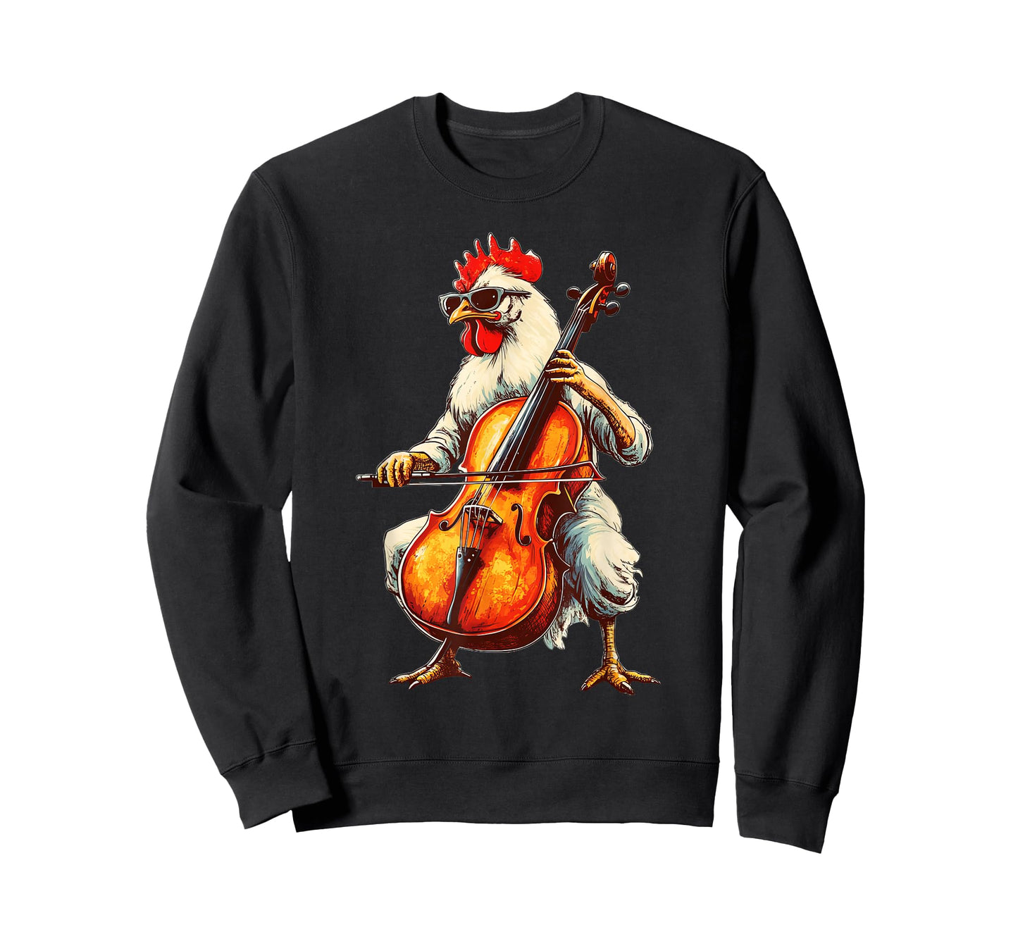 Cute Chicken Playing Cello Musician Music T-Shirt