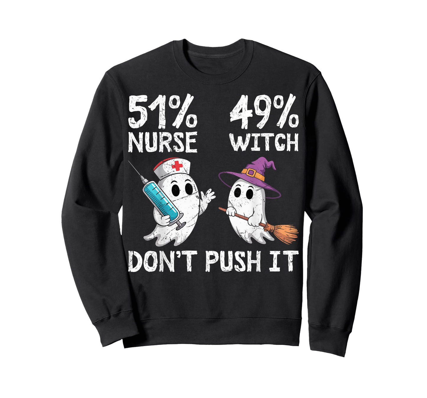 51% Nurse 49% Witch - Funny Nursing Spooky Halloween Party T-Shirt