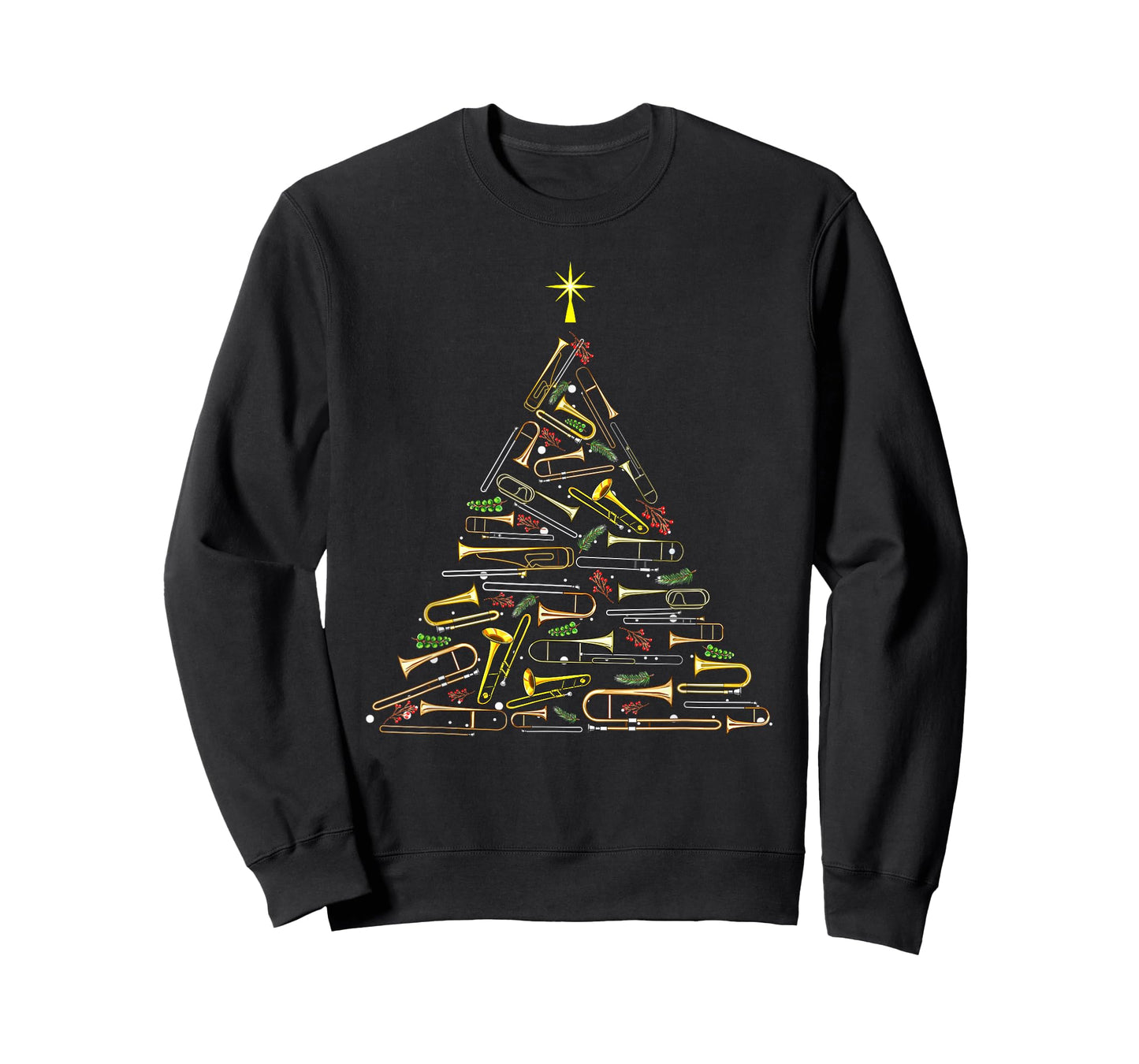 Cool Trombone Christmas Tree Trombone Lovers Marching Band T-Shirt