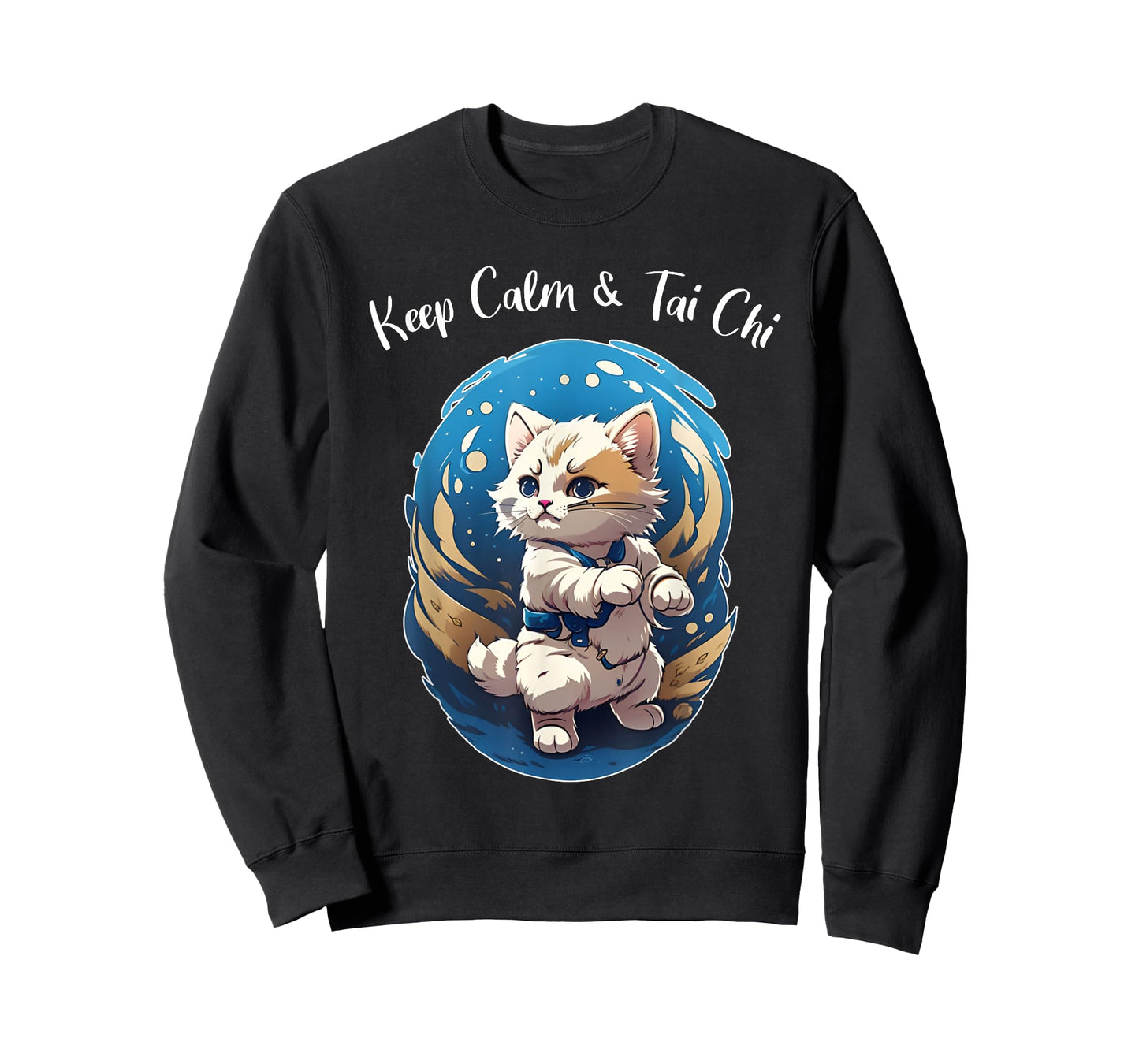 Tai Chi Cat, Keep Calm, funny Kitten, Ying Yang Balance T-Shirt
