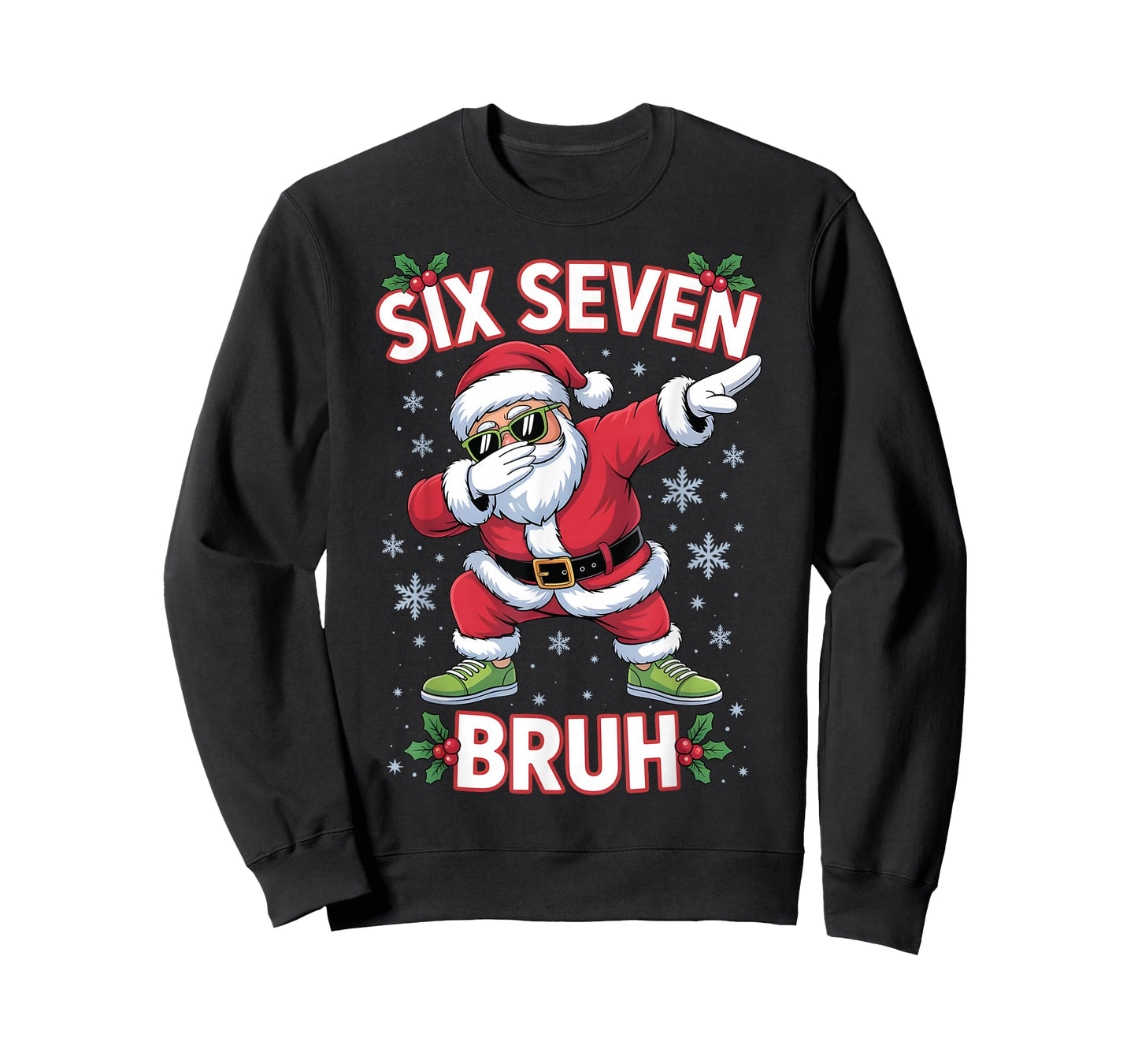 Funny Six Seven Bruh 67 Christmas Santa Dabbing Xmas Boy Kid T-Shirt