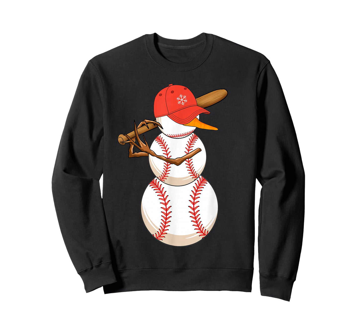 Baseball Snowman Balls Snow Christmas Xmas For Men Women T-Shirt