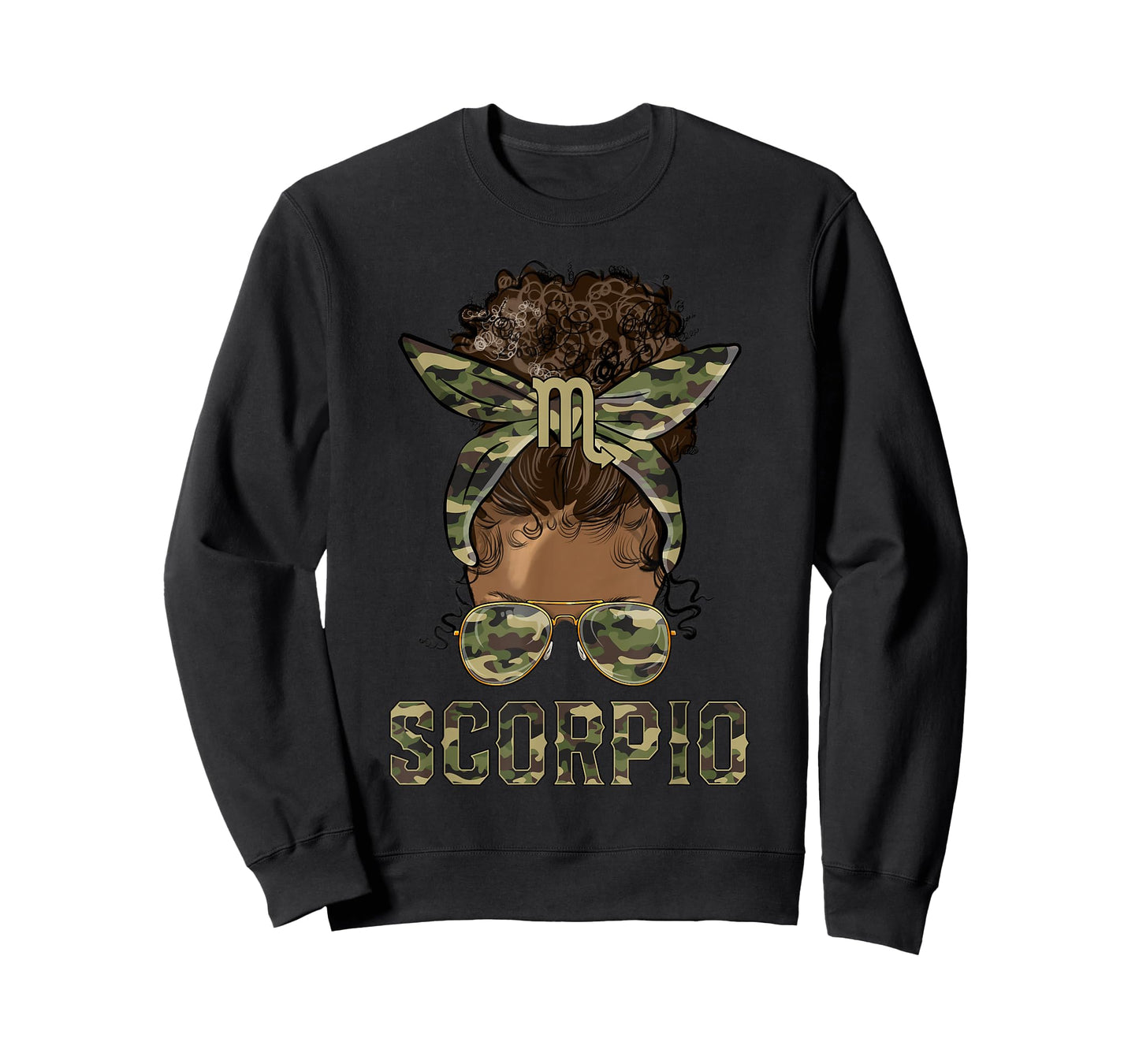Scorpio Girl Camouflage Camo Black Women Zodiac Sign T-Shirt