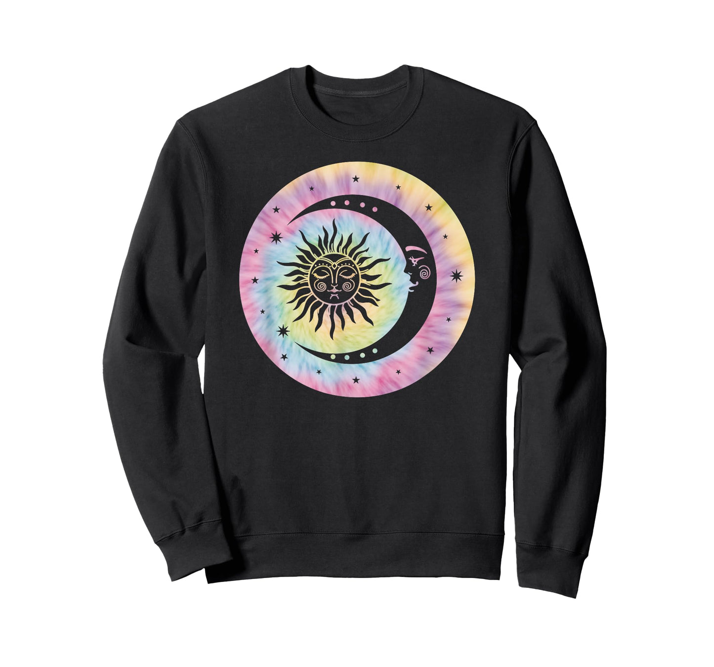 Boho Tie Dye Hippie Retro Moon Sun Stars Celestial T-Shirt
