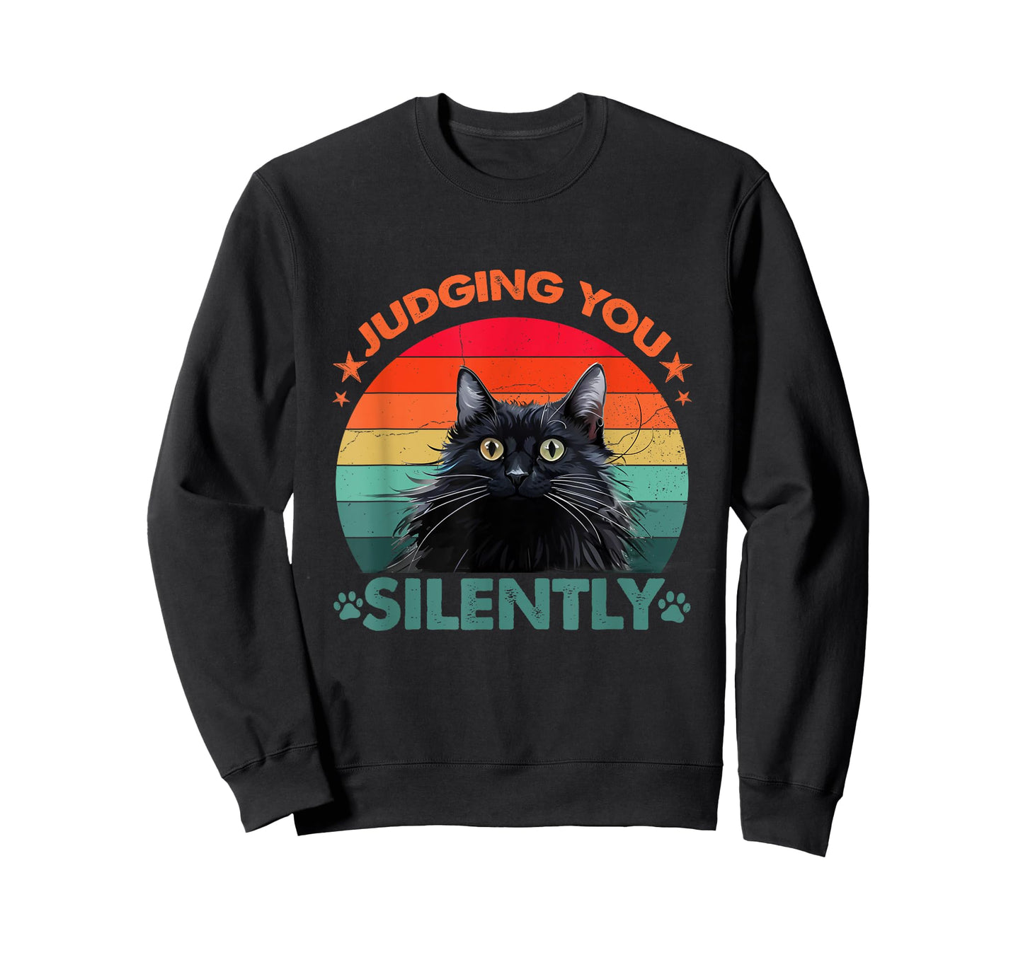 Vintage Funny Cat Judging You Silently Cat T-Shirt for Men Women Kids