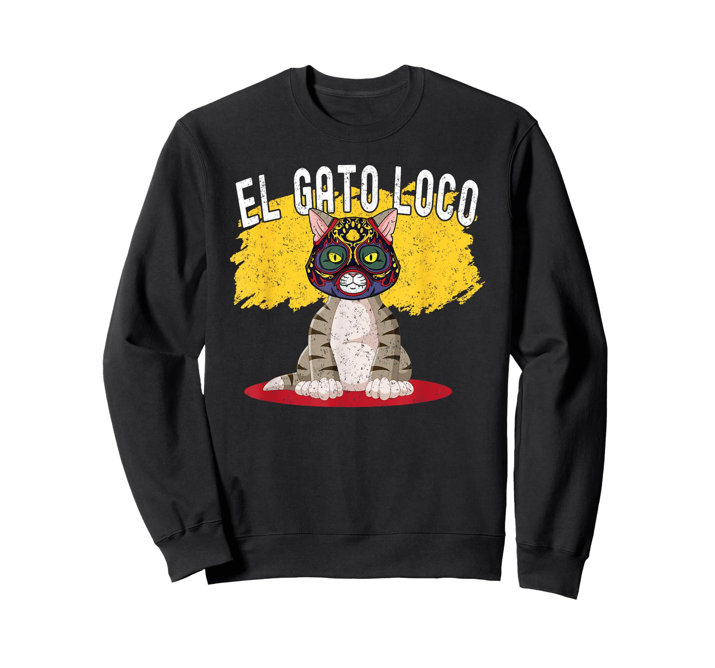 Cat Wrestling El Gato Loco Funny Crazy Mexican Cat Men Women T-Shirt