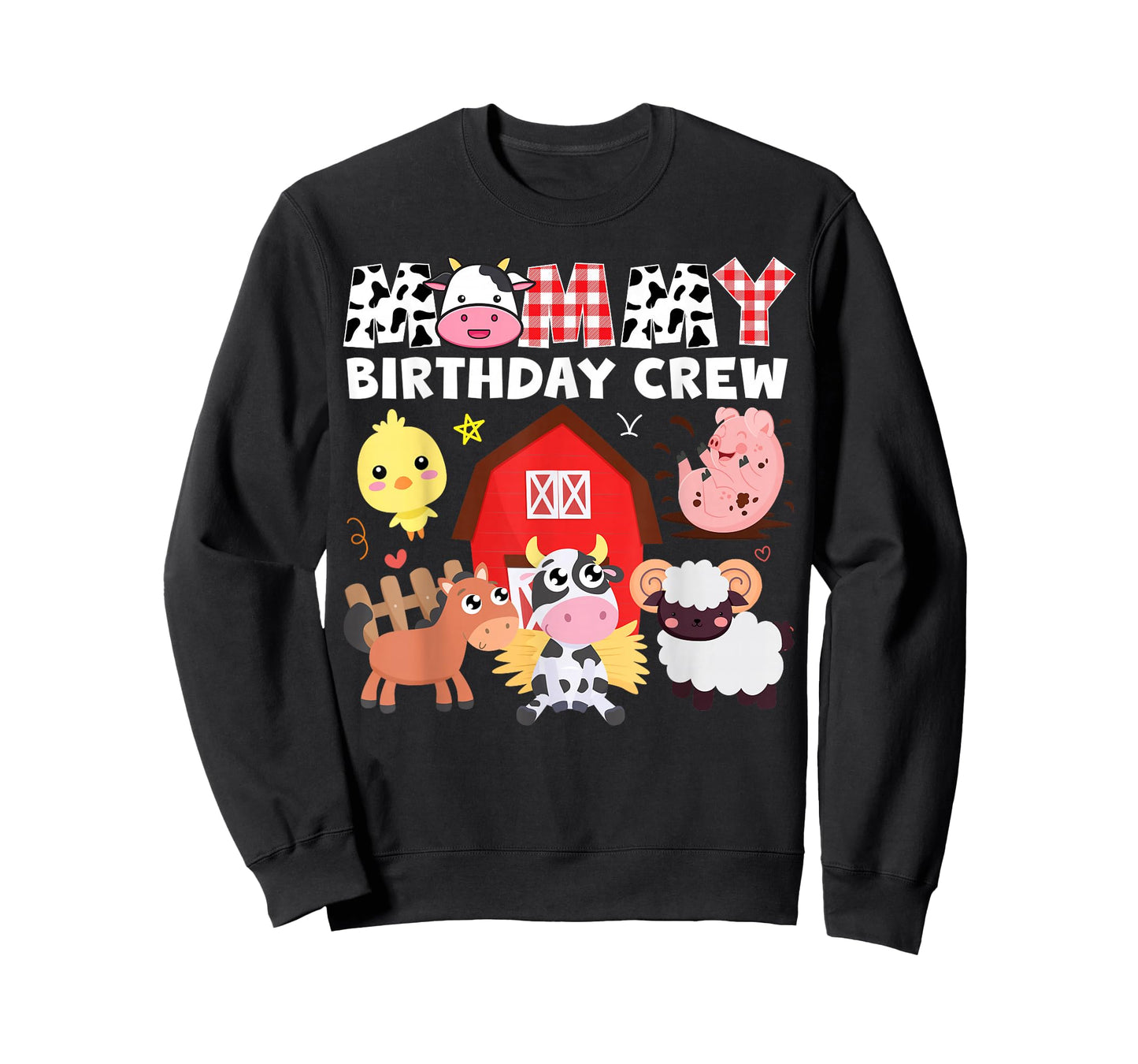Cow Mommy Birthday Crew Farm Theme Animals Birthday Party T-Shirt