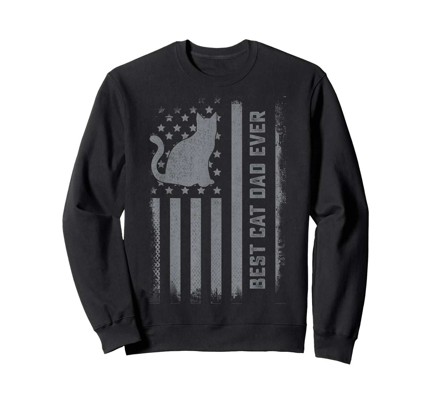 Men's Cat Dad US Flag Kitty Daddy Dad Christmas Fathers Day T-Shirt