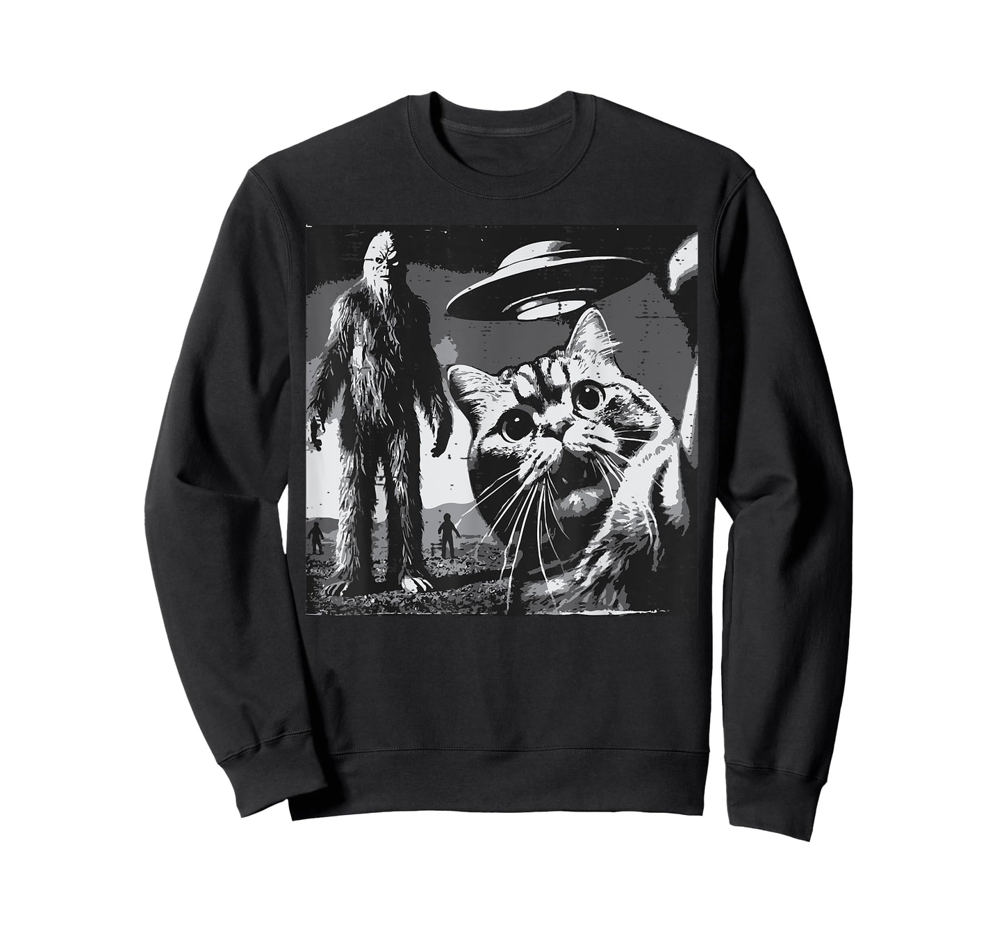 Sasquatch Cat Ufo Selfie Bigfoot Kitten Meme Women Girls Kid T-Shirt