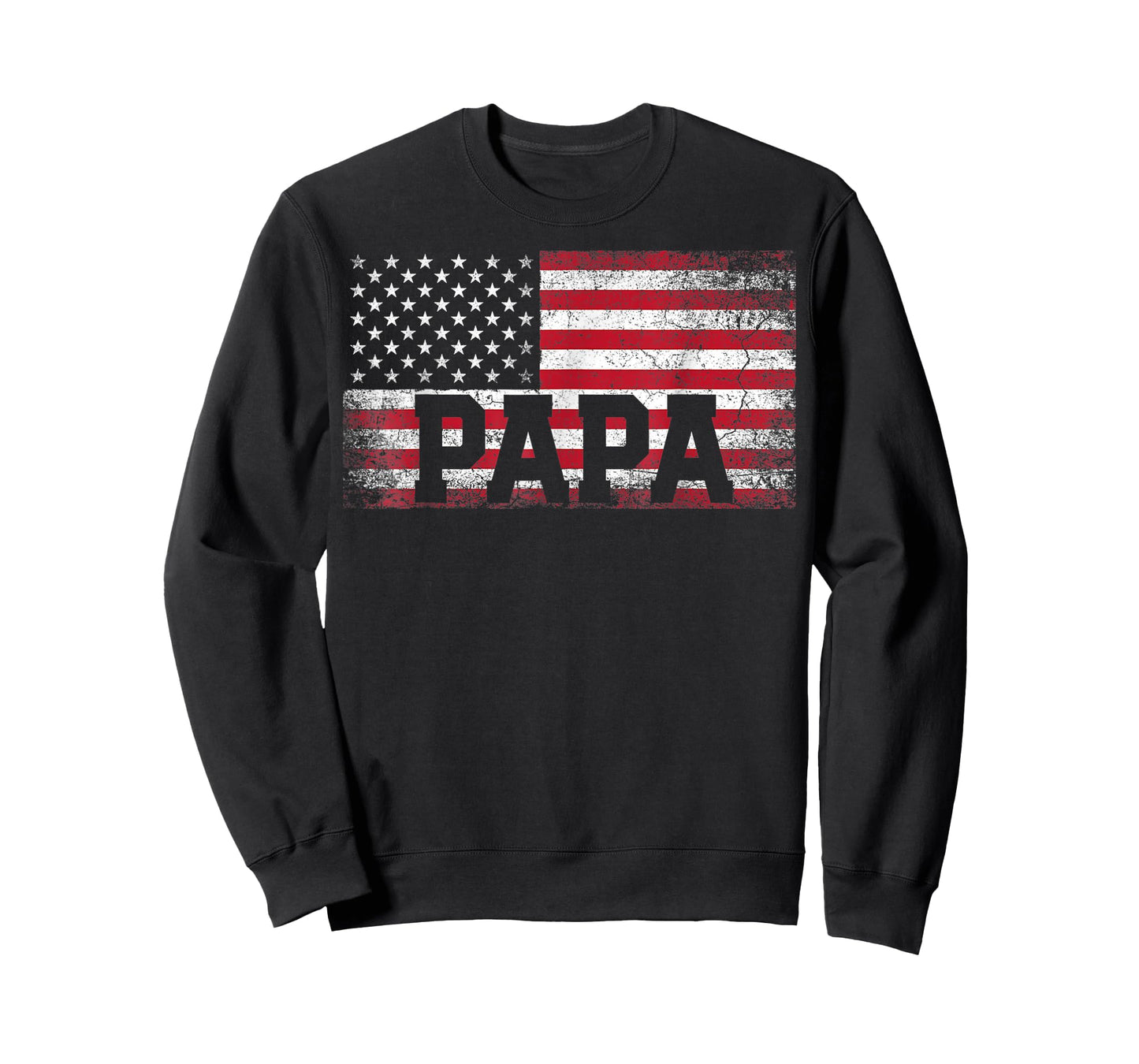Mens Papa American Flag Father's Day 4th of July Grandpa T-Shirt