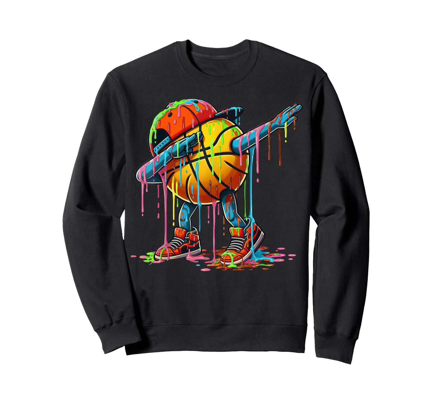 Dabbing Basketball Ice Cream Drips for Boys Funny Basketball T-Shirt