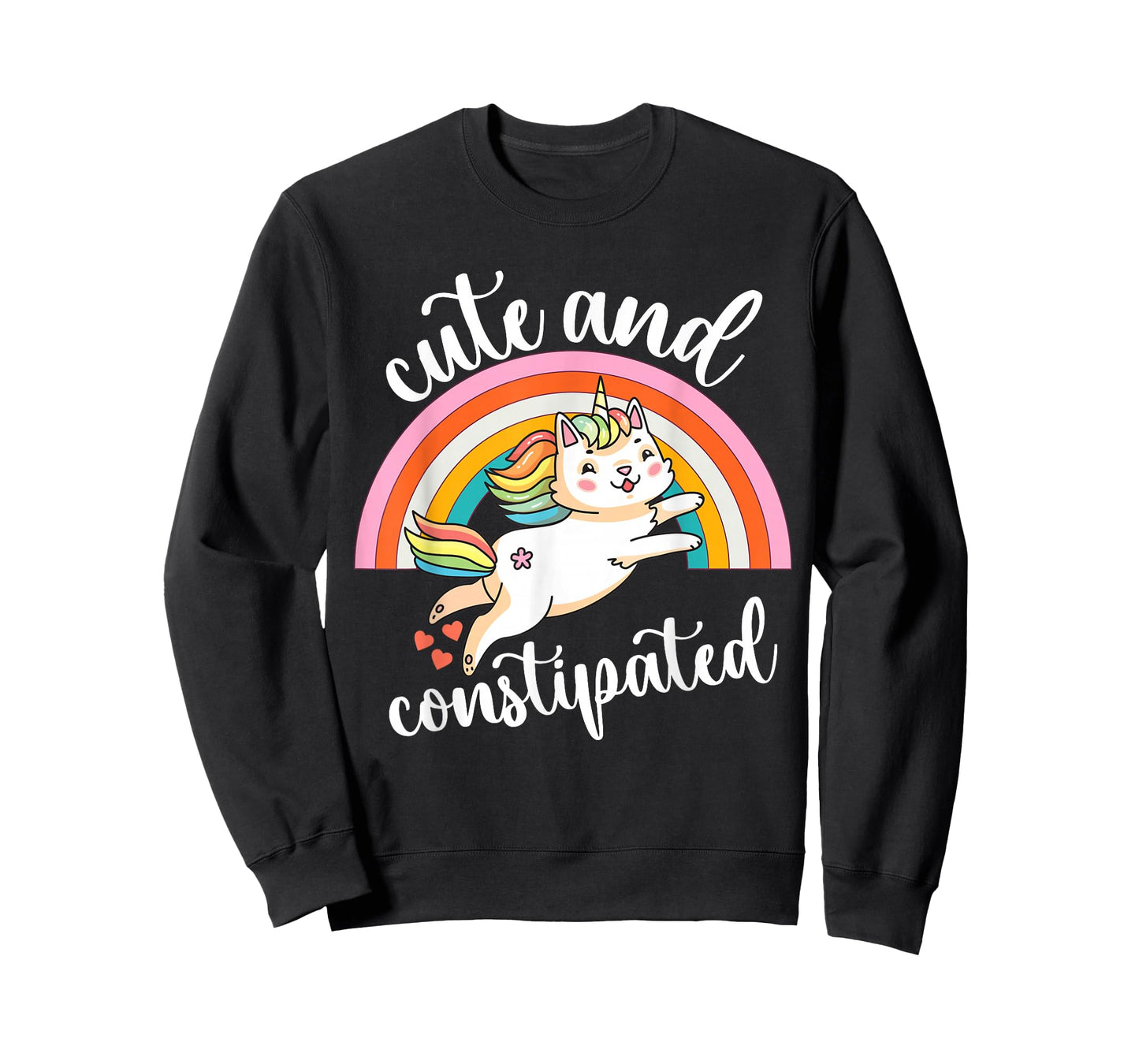 Funny Constipation IBS-C Tummy Cute Constipated Unicorn Cat T-Shirt for Men Women