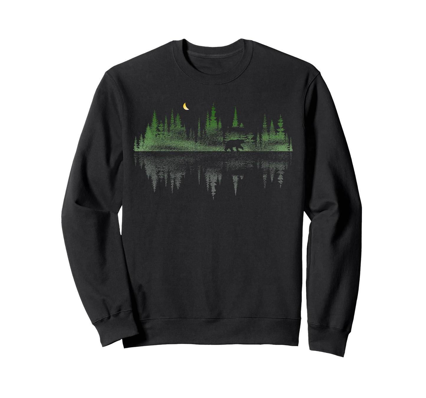 Natural Forest Trees Reflection Wildlife Nature Animal Bear T-Shirt