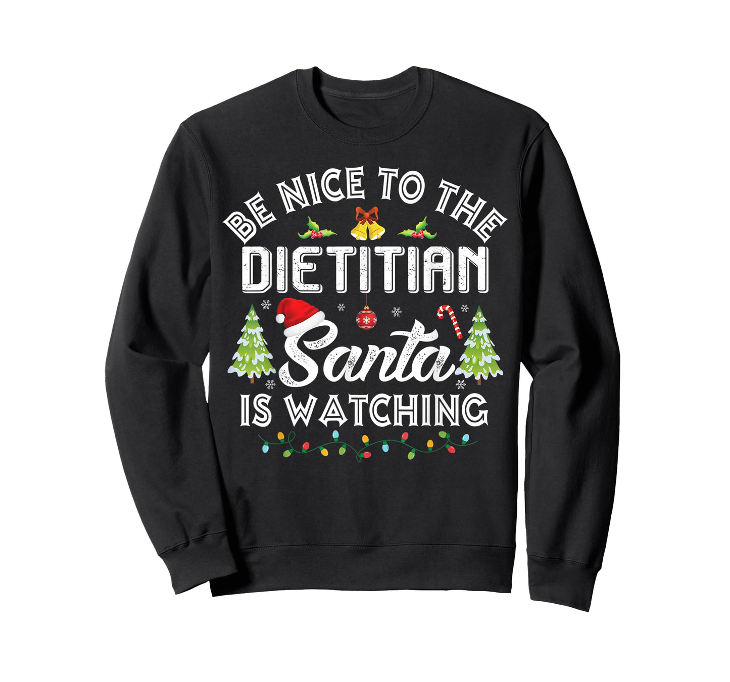 Christmas Be Nice To The Dietitian Santa Is Watching Xmas T-Shirt