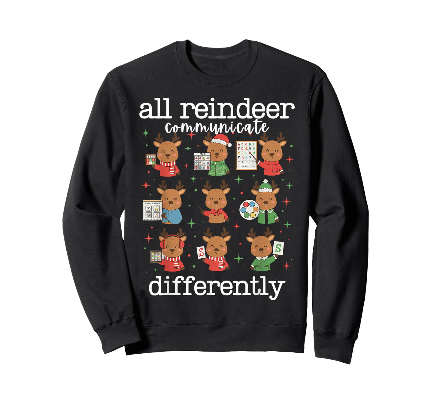 All Reindeer Communicate Differently Xmas Autism Awareness T-Shirt