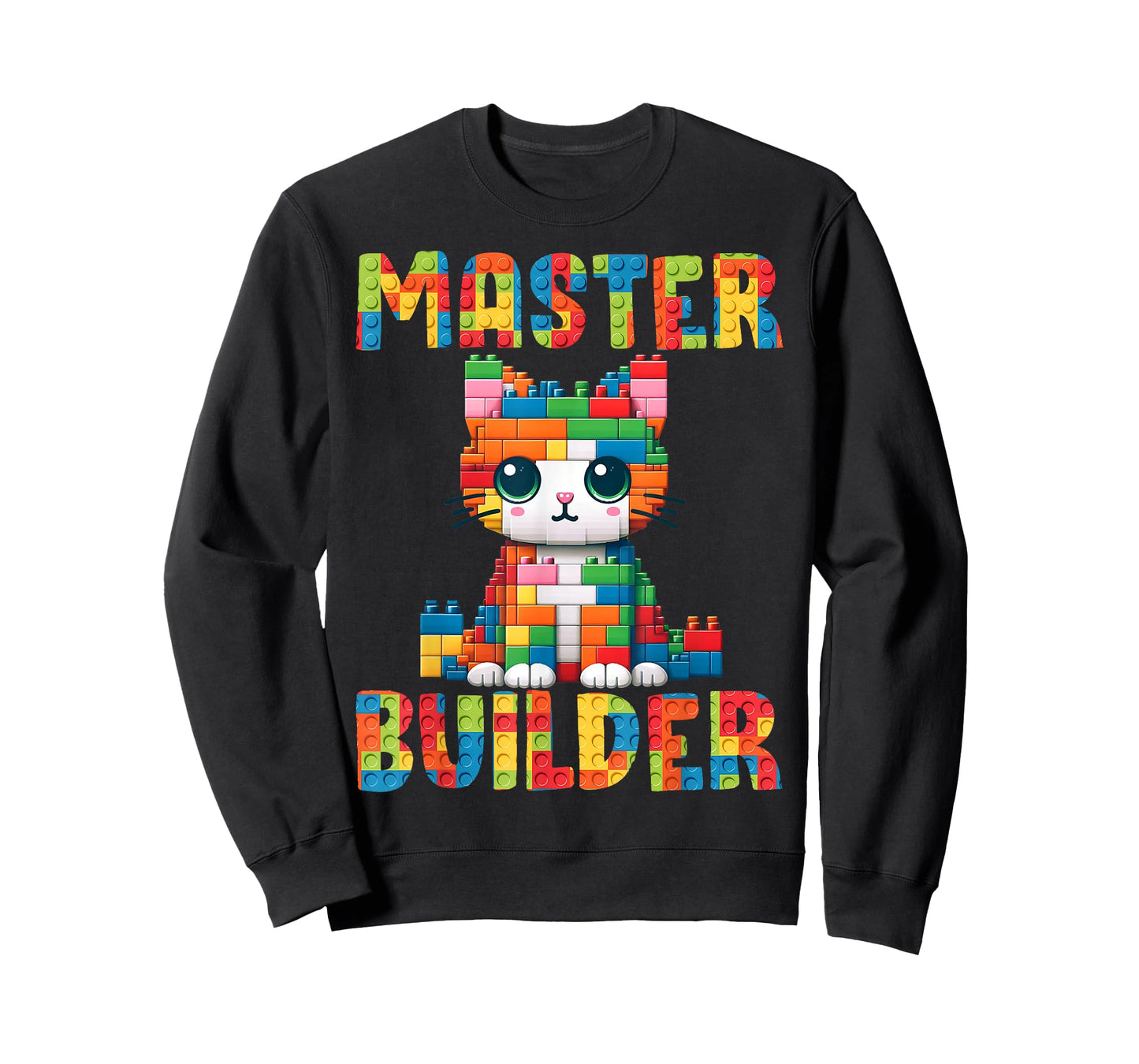 Master Builder Cute Cat Brick Toy Kitty Design for Kids T-Shirt