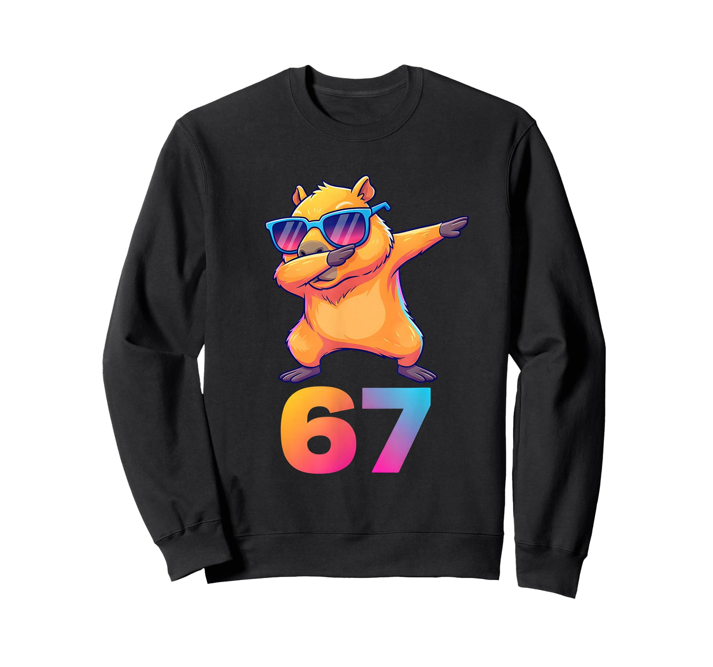 67 Capybara Six Seven Meme Animal Cool Capybara Dabbing Kids T-Shirt