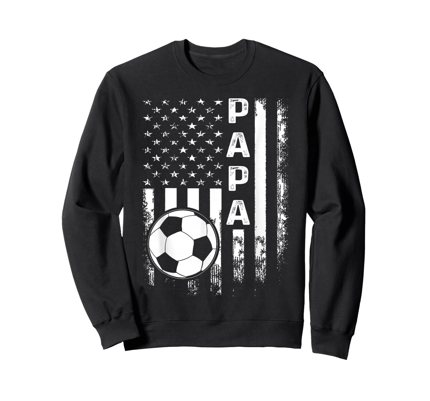 Soccer Papa American Flag Vintage Christmas Xmas T-Shirt