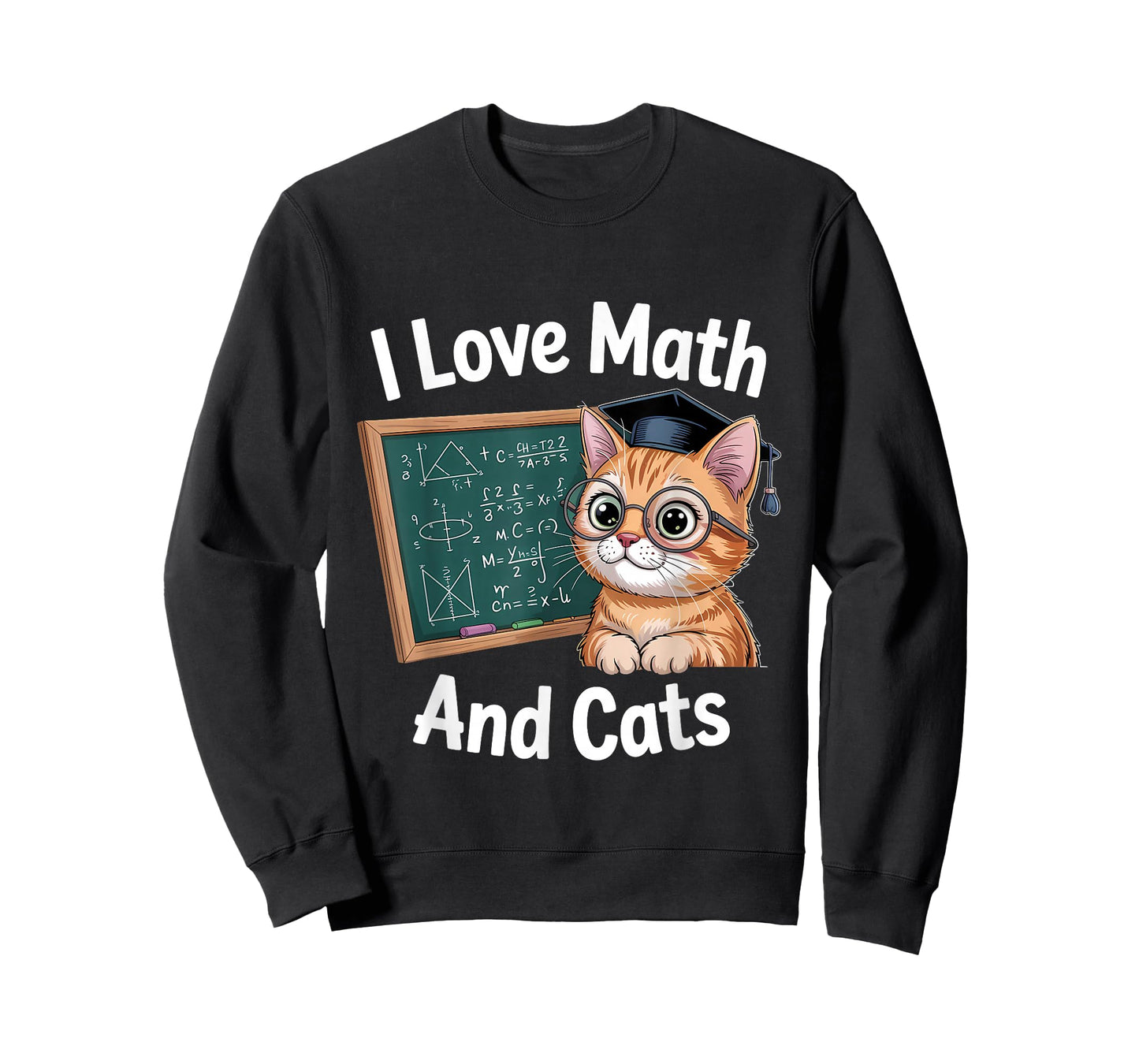 Math Cat Lover Funny Math Teacher I Love Math and Cats T-Shirt