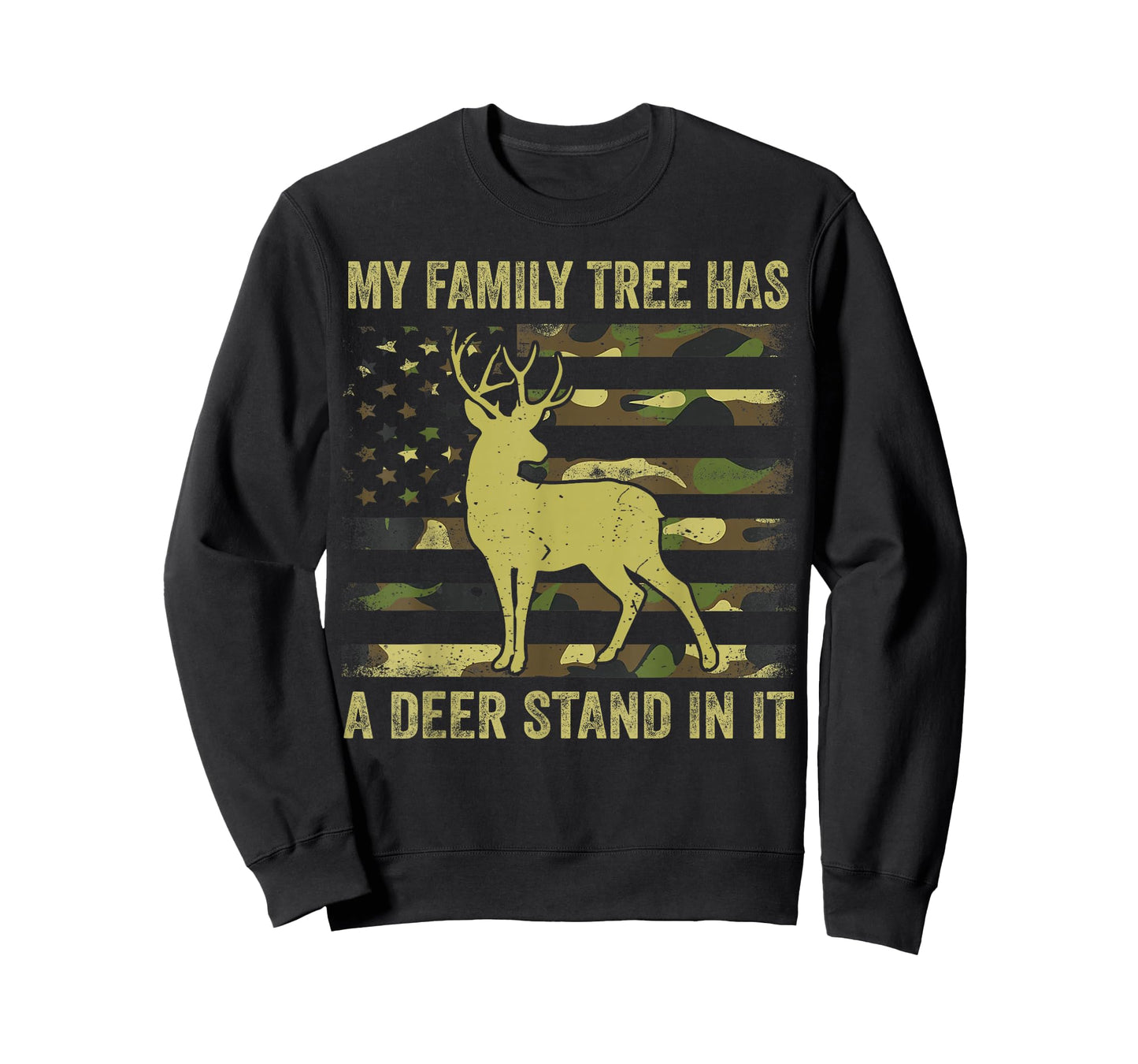 Men's Camo Deer Hunting Dad Jokes Family Tree Has Deer Stand T-Shirt
