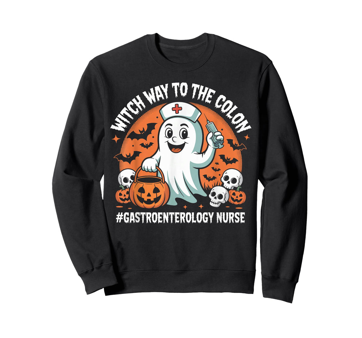 Gastroenterology Nurse Funny Halloween Ghost Nurse Endoscopy T-Shirt