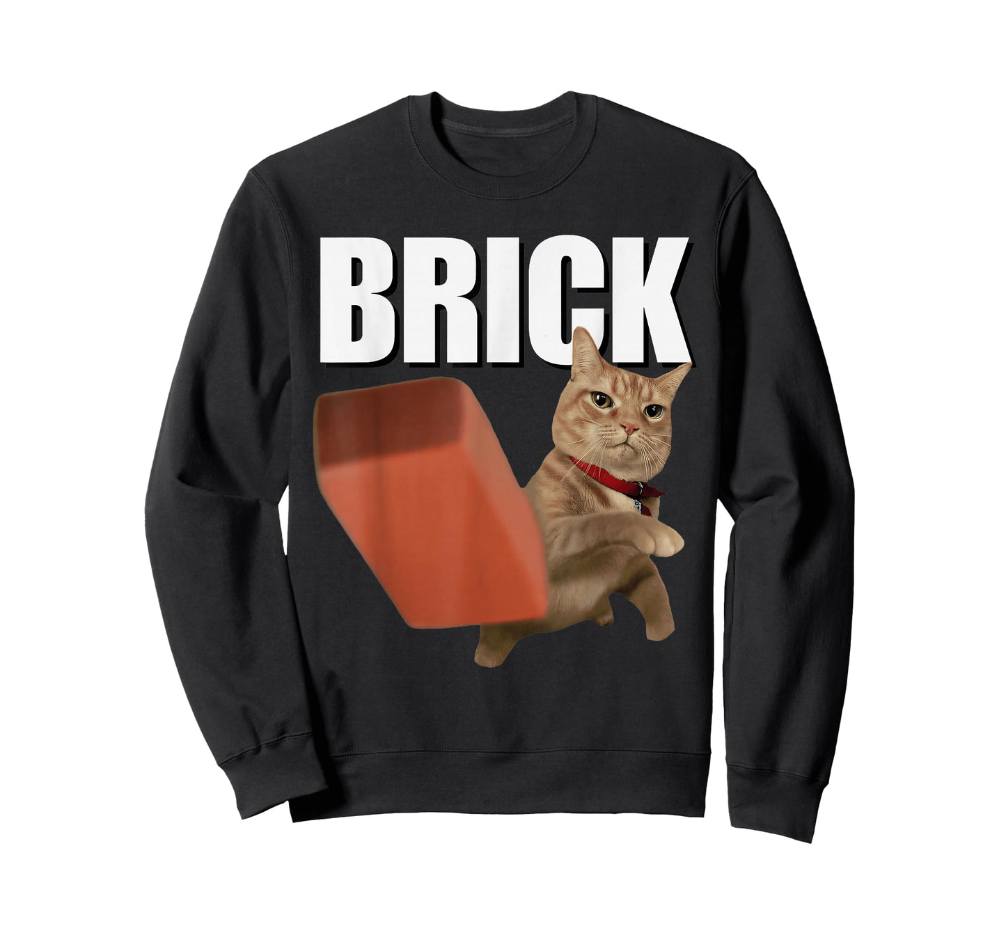 Funny Cat Throwing Brick Cat Silly Meme T-Shirt
