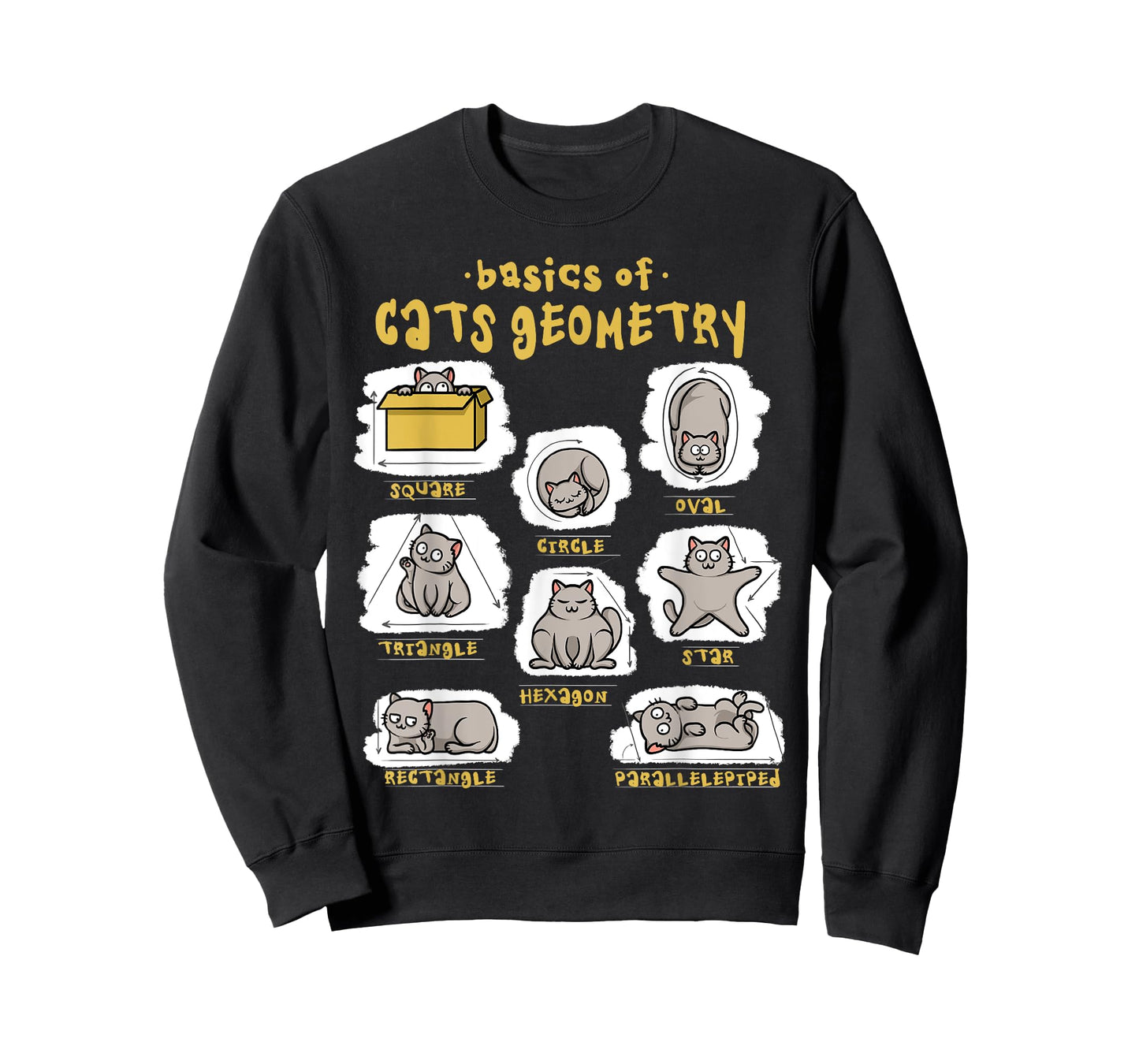 Funny Cat Shirt Basics Cat Geometry Math Teacher Cat Owner T-Shirt