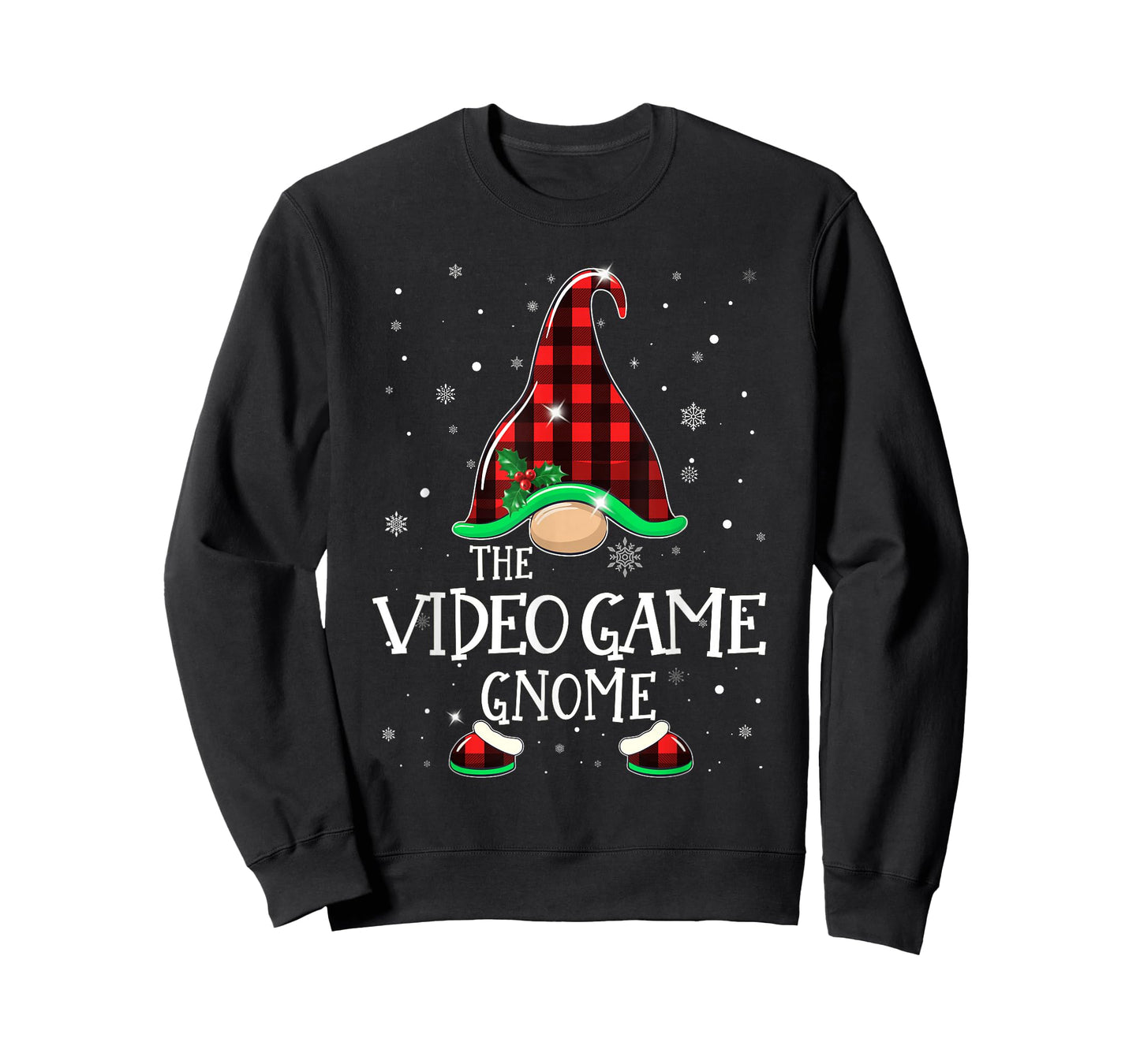 VIDEO GAME Gnome Buffalo Plaid Matching Christmas Pajama T-Shirt