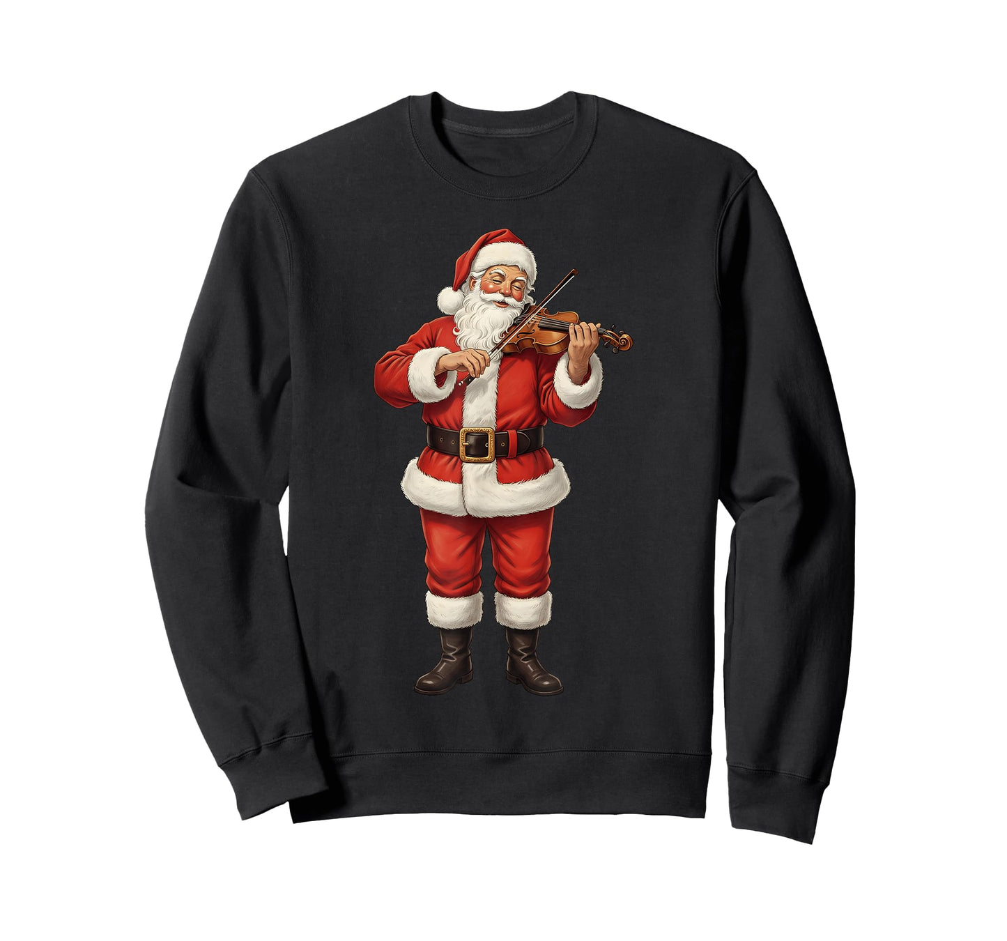 Christmas Santa Playing Violin Player Violinist Xmas Holiday T-Shirt