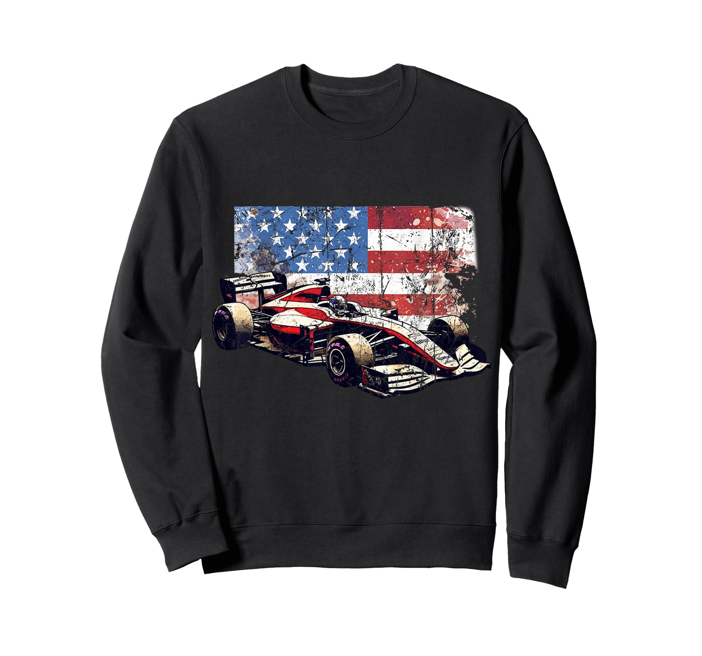 Vintage Auto Racing Car American Flag 4th of July, Auto Race T-Shirt