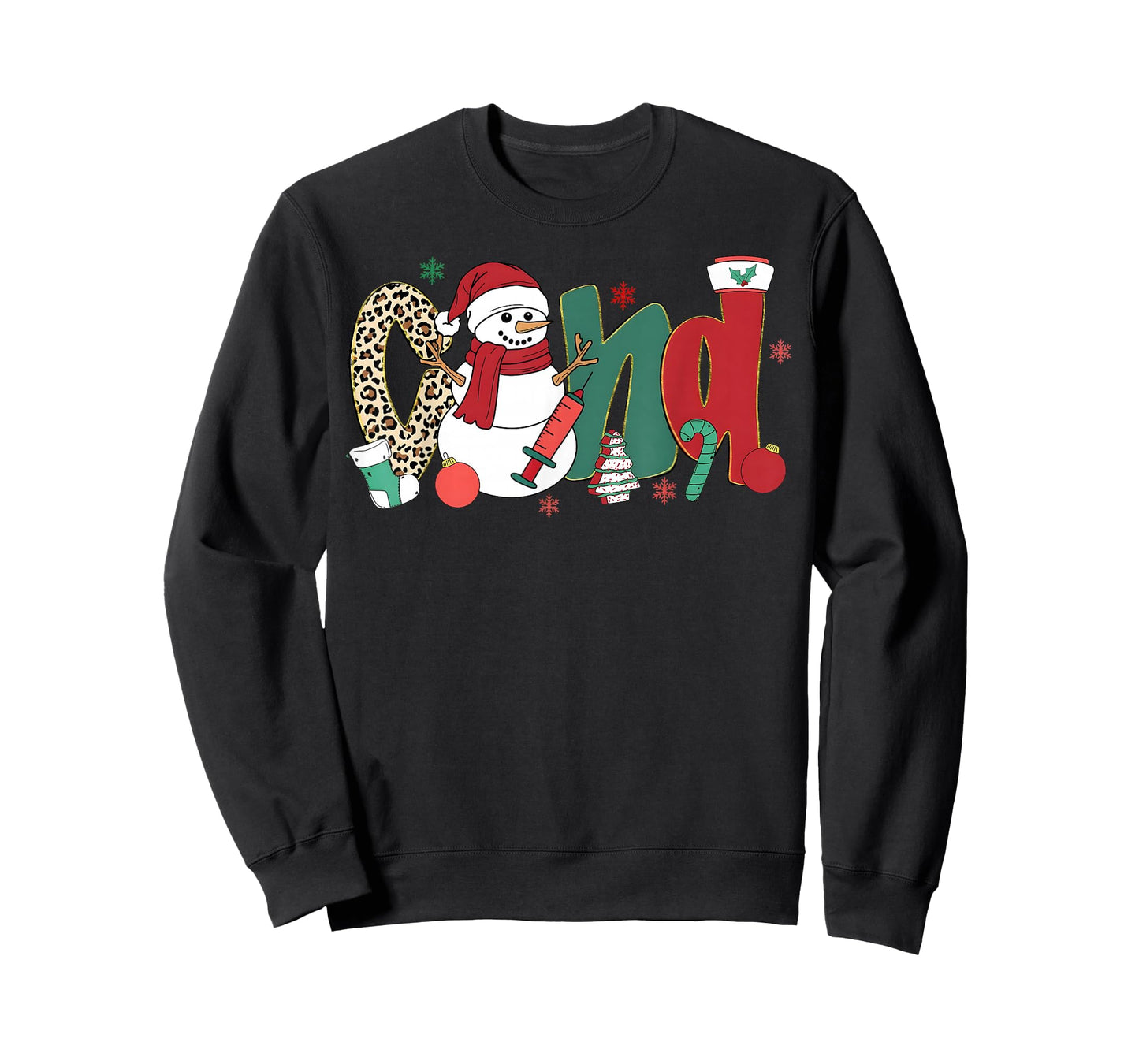 CNA Nurse Snowman Merry Christmas Leopard Snowmies Men Women T-Shirt