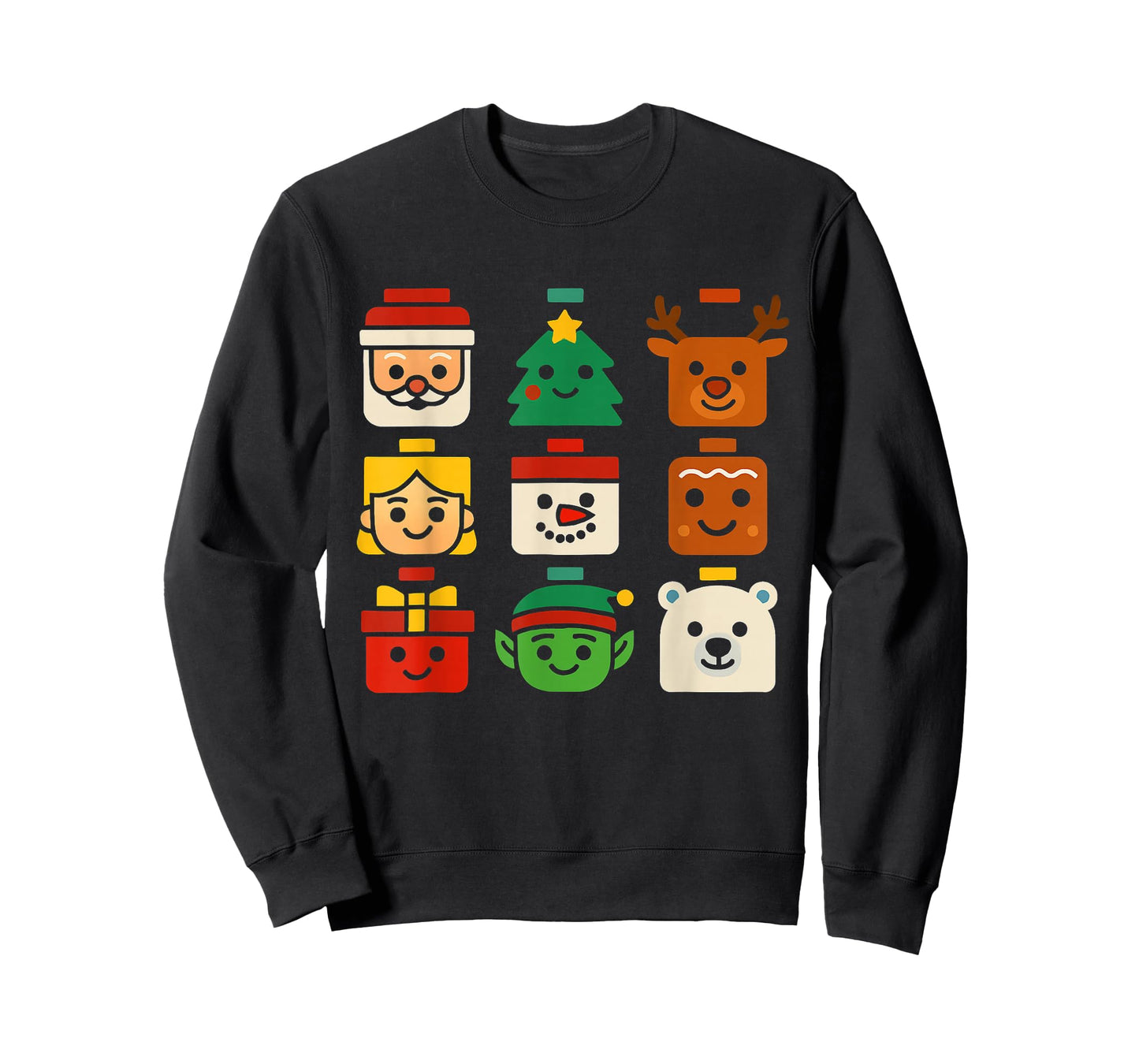 Christmas Building Brick Santa Elf Snowman Xmas Boys Girls T-Shirt