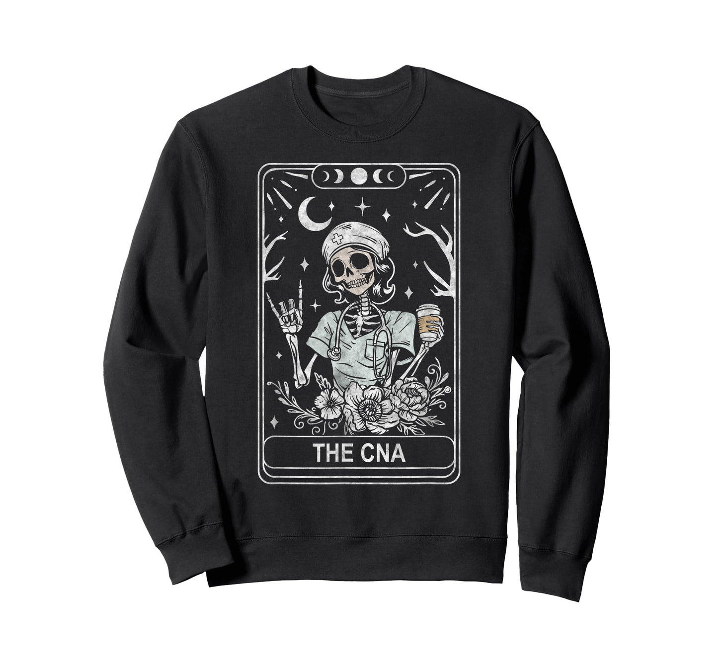 CNA Skeleton Certified Nurse Assistant Tarot Card Halloween T-Shirt