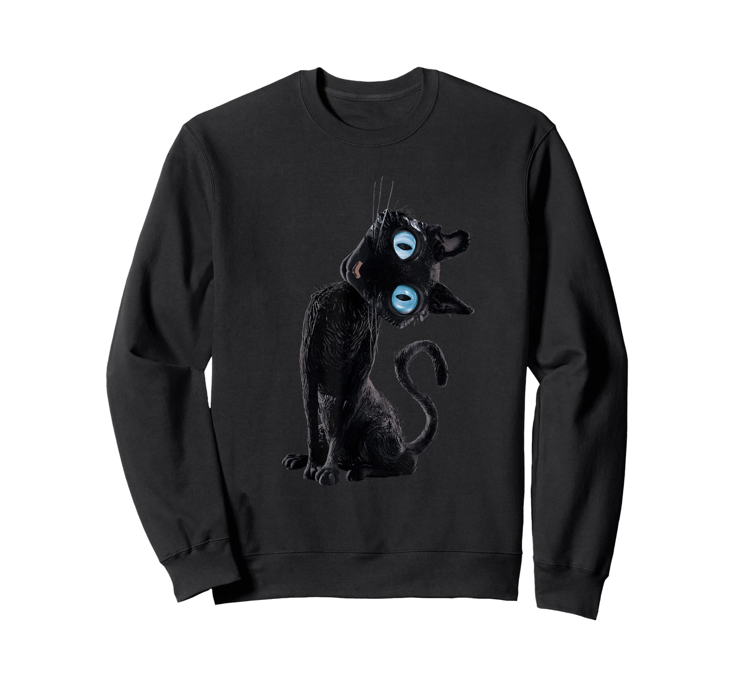 Black Cat Lazy Cute Meme Button Eyes Kitty Lovers T-Shirt