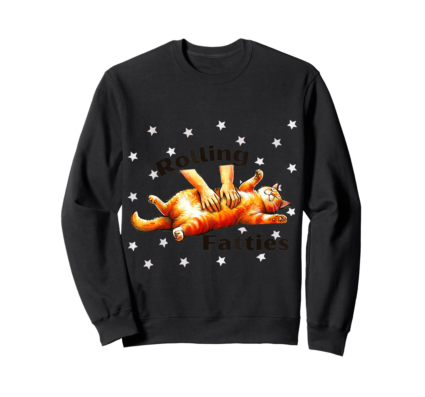 Funny Fat Orange Cat Rolling Fatties Tabby Cat Lover Design T-Shirt