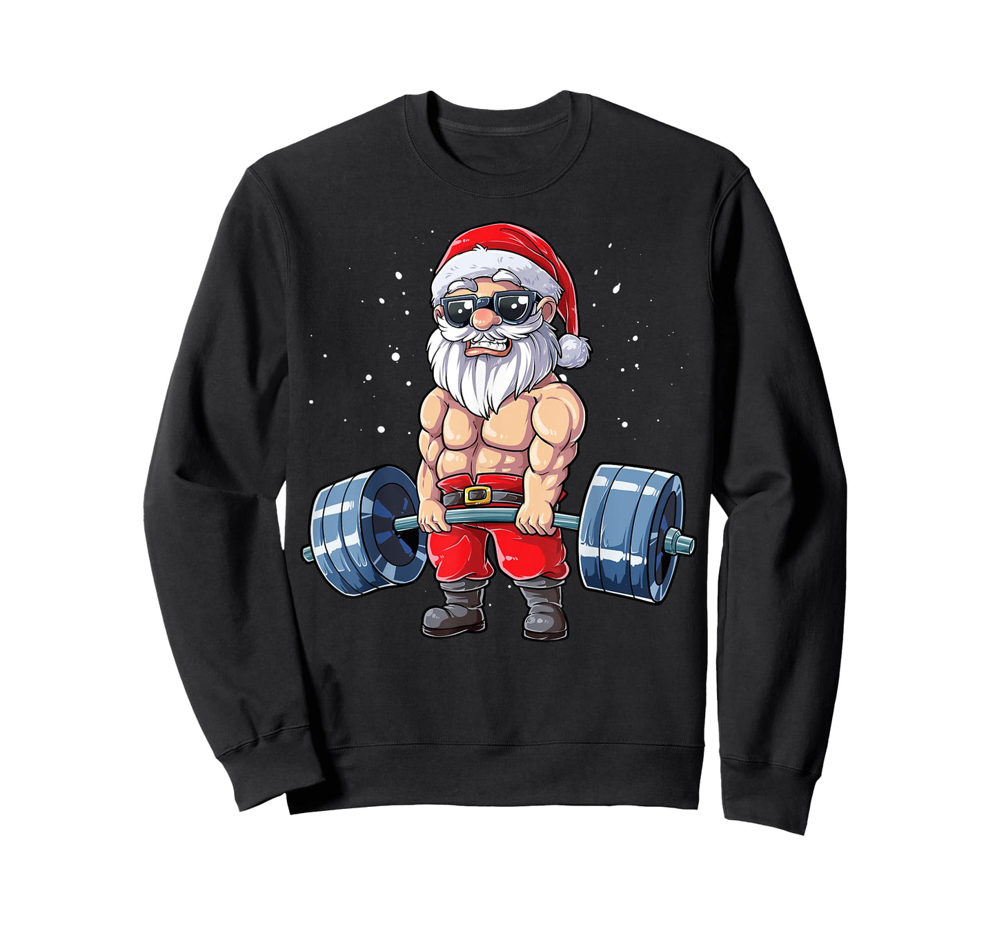 Santa Weightlifting Christmas Fitness Gym Deadlift Xmas Men T-Shirt