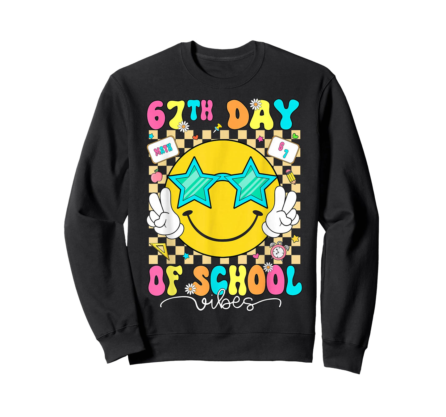 67 Days of School Happy 67th of School Vibes Kids Boys Girls T-Shirt